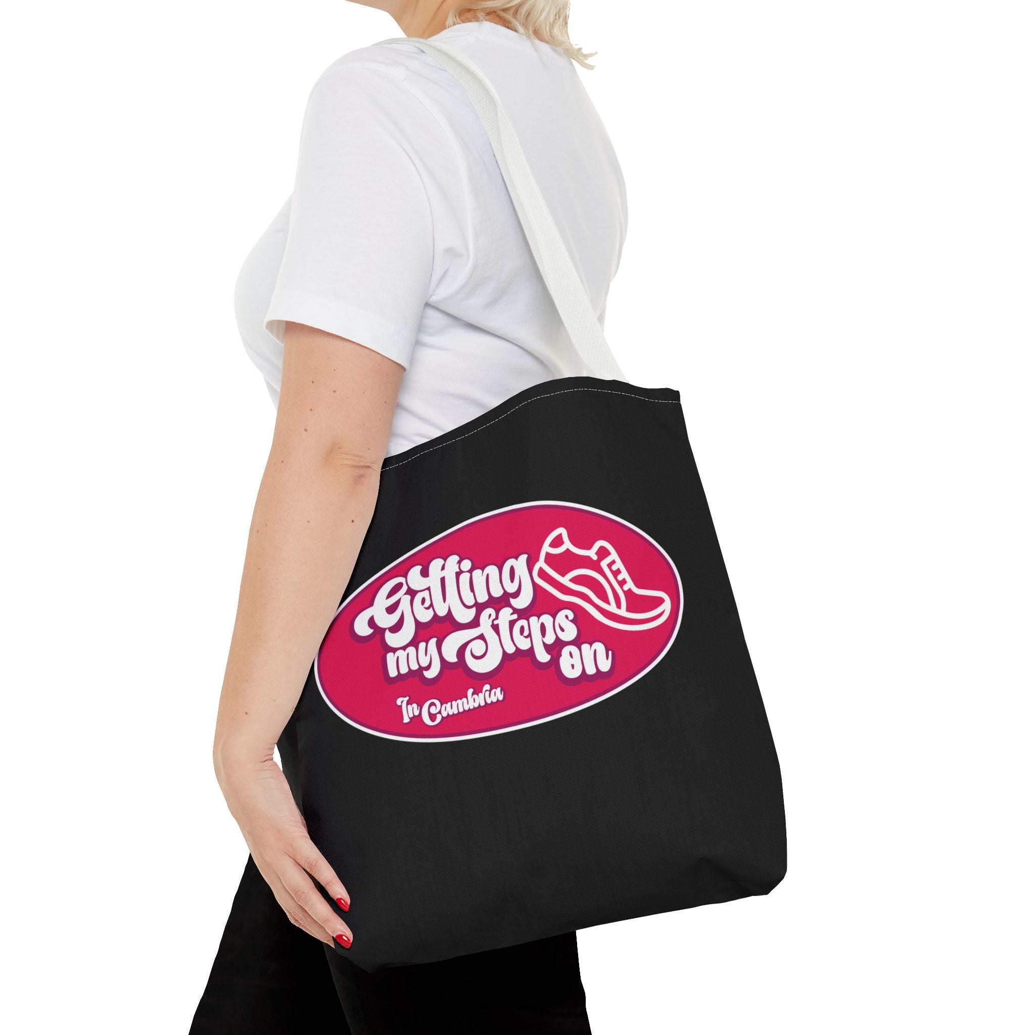 Getting My Steps On Tote Bag, Perfect Gym Bag, Fitness Tote, Walking Enthusiast Gift, Motivational Carryall
