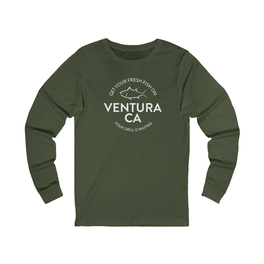 Long Sleeve Tee - Fresh Fish on Ventura Grill Waiting Design
