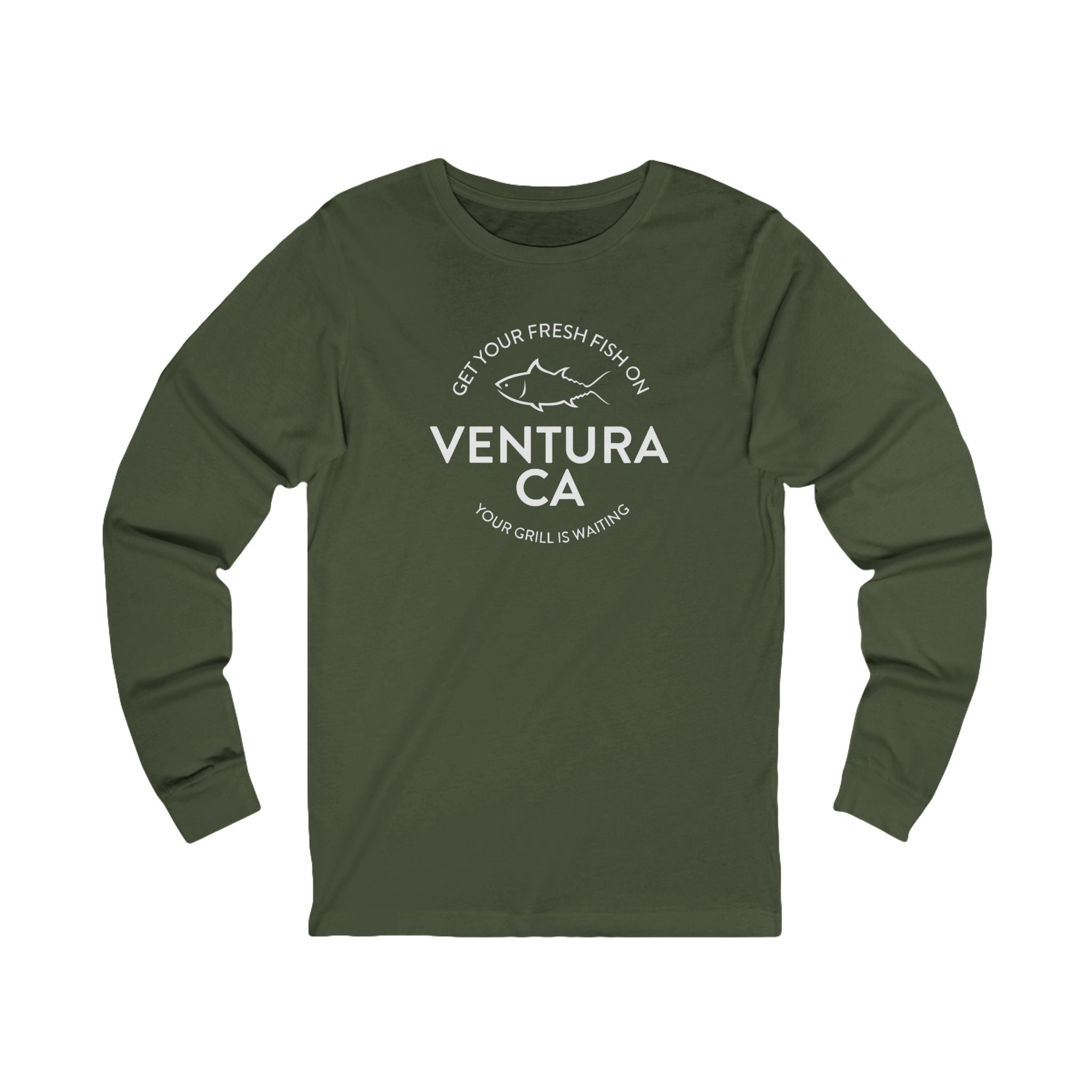 Long Sleeve Tee - Fresh Fish on Ventura Grill Waiting Design