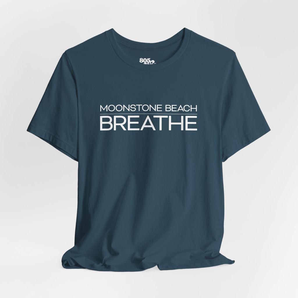Moonstone Beach Breathe Tee, Ocean Lover Shirt, Coastal Vibes T-Shirt, Relaxation Top, Beach Vacation Apparel, Summer Graphic Tee