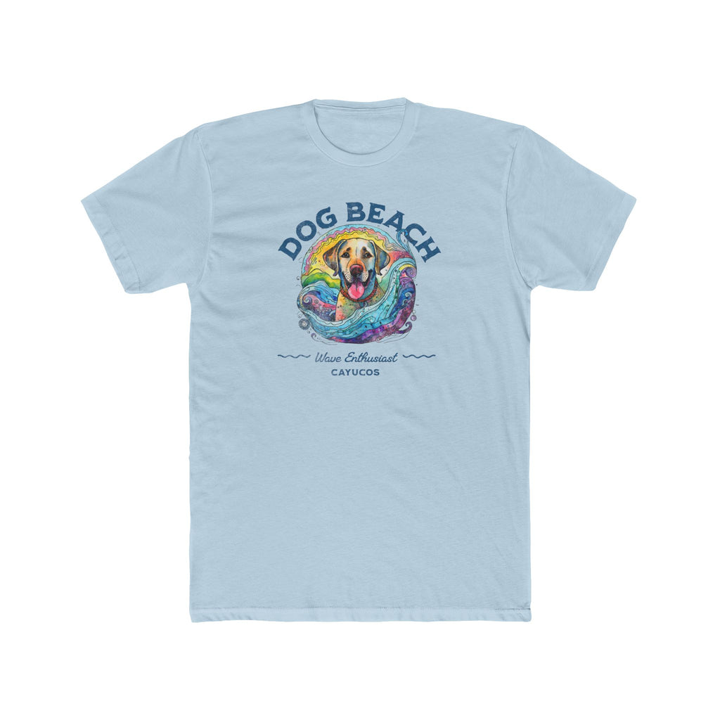 Cayucos Surf Cotton Tee - Dogs love the Surf Design