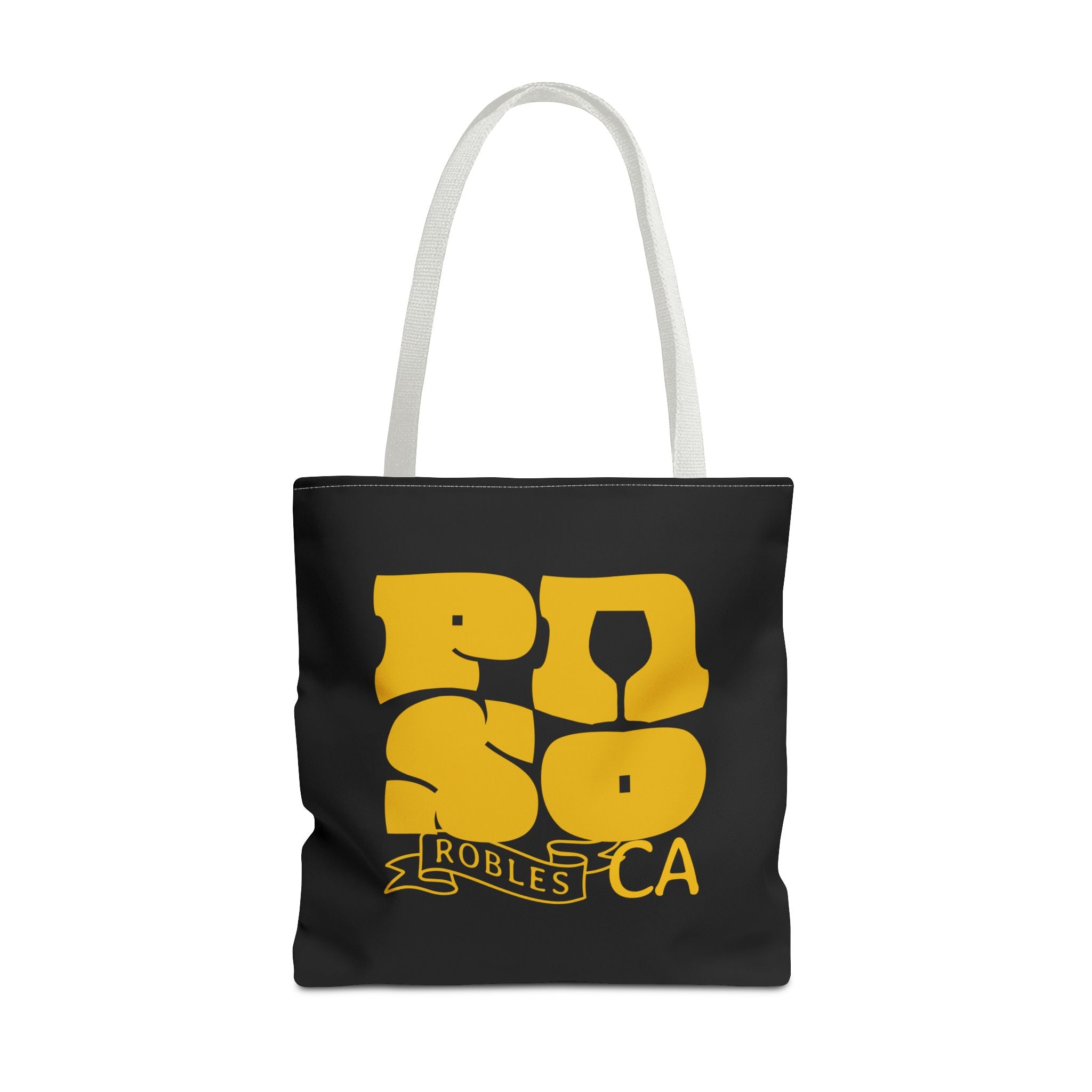 Paso Robles CA Retro Tote Bag - Vintage Yellow Logo AOP Canvas Tote