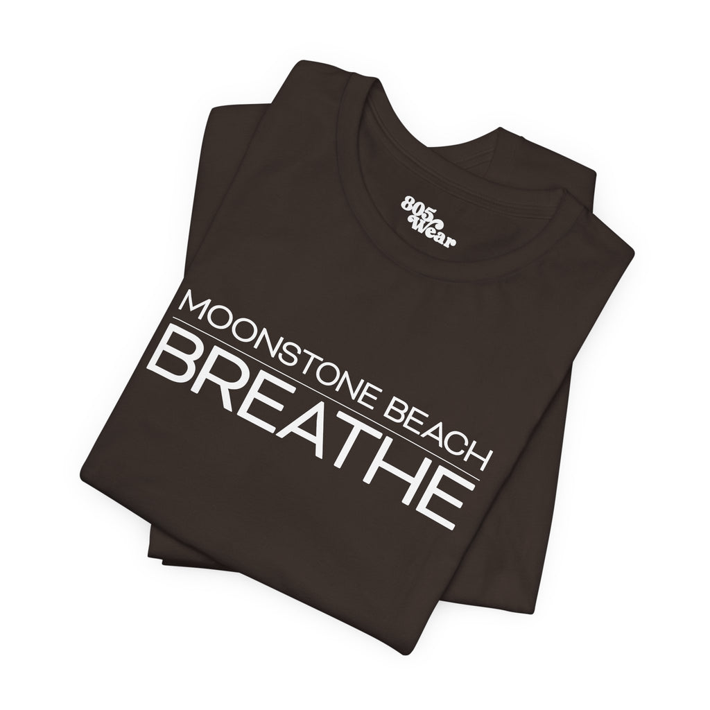 Moonstone Beach Breathe Tee, Ocean Lover Shirt, Coastal Vibes T-Shirt, Relaxation Top, Beach Vacation Apparel, Summer Graphic Tee