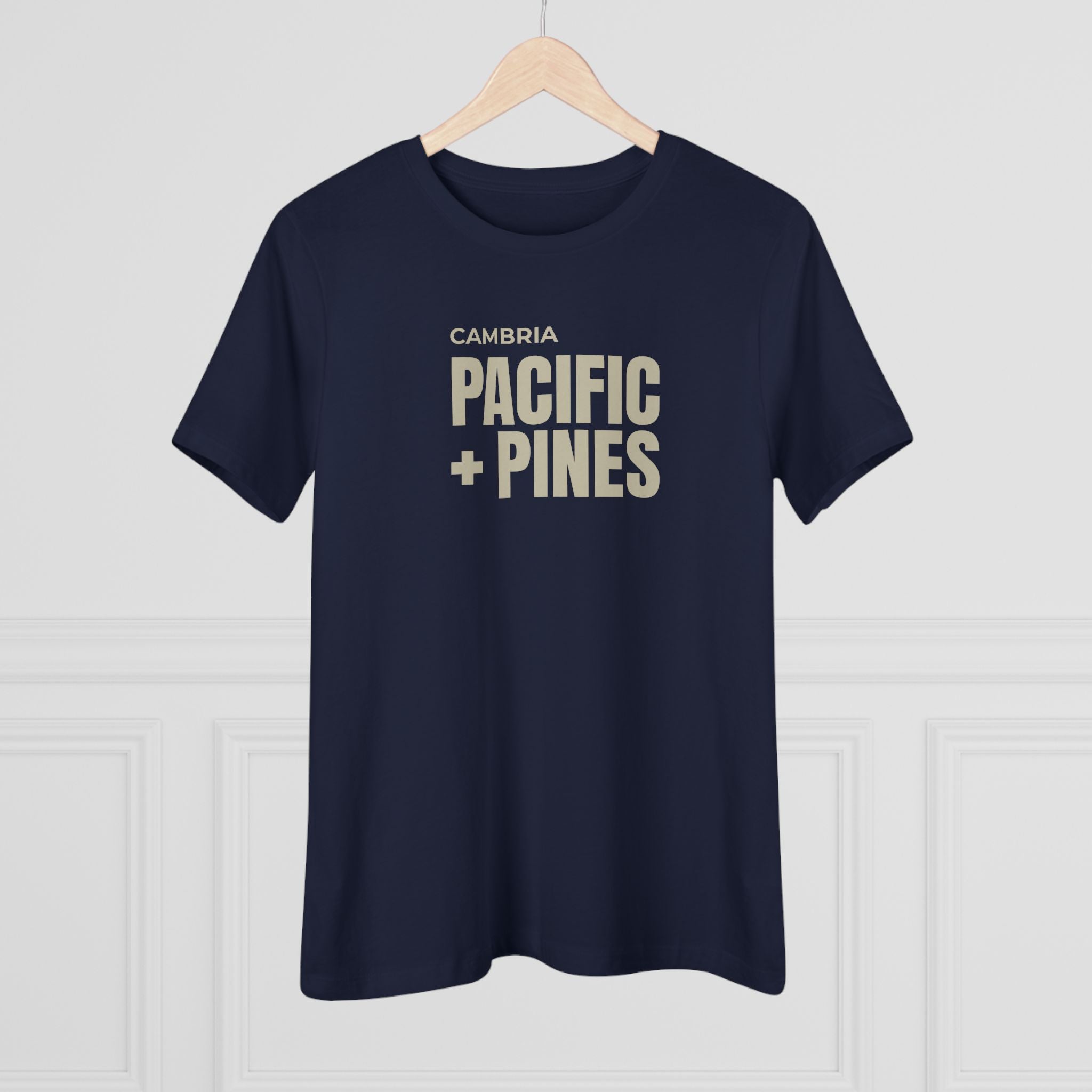 Pacific + Pines Women's Cotton Tee — Cambria Coastal Graphic Shirt
