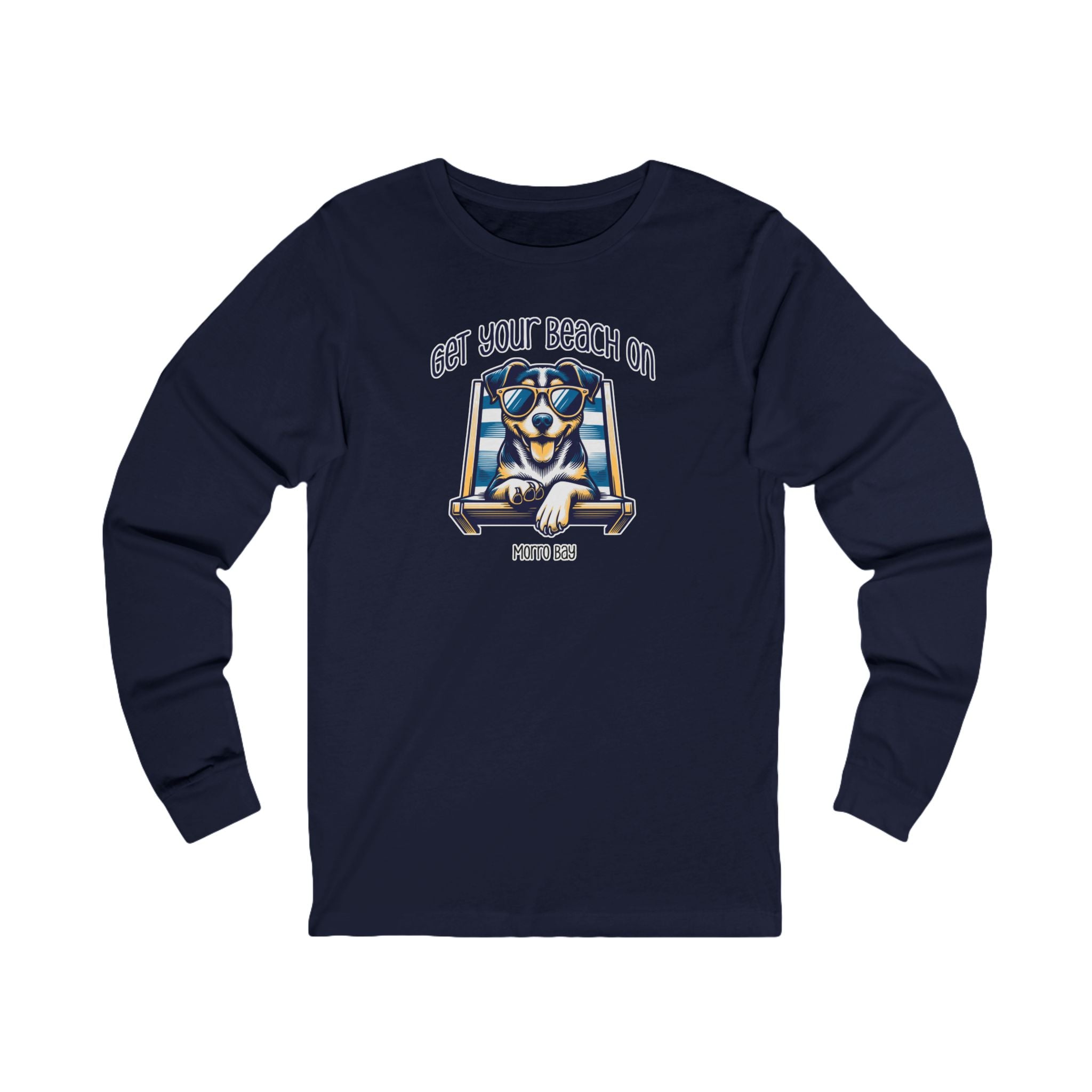 Jersey Long Sleeve Tee - Morro Bay Beach Dog Design