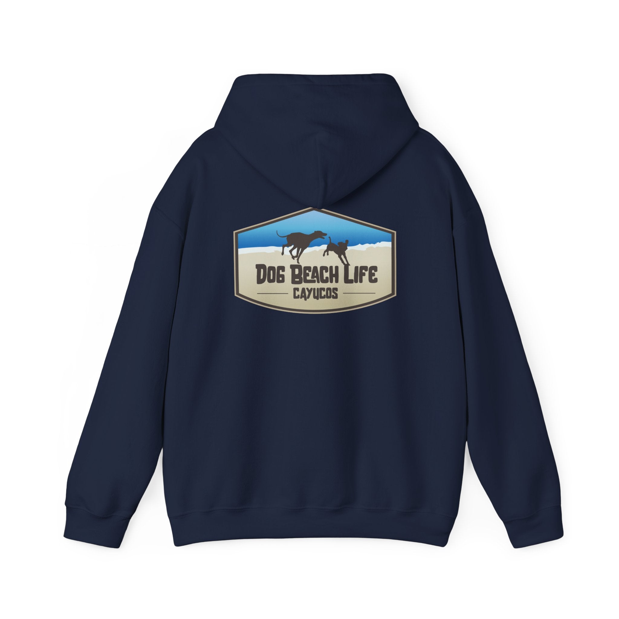 Dog Beach Life Cayucos, CA Unisex Hoodie, Cozy Sweatshirt for Beach Lovers, Perfect Gift for Surfers, Summer Relaxation, Ocean Adventure