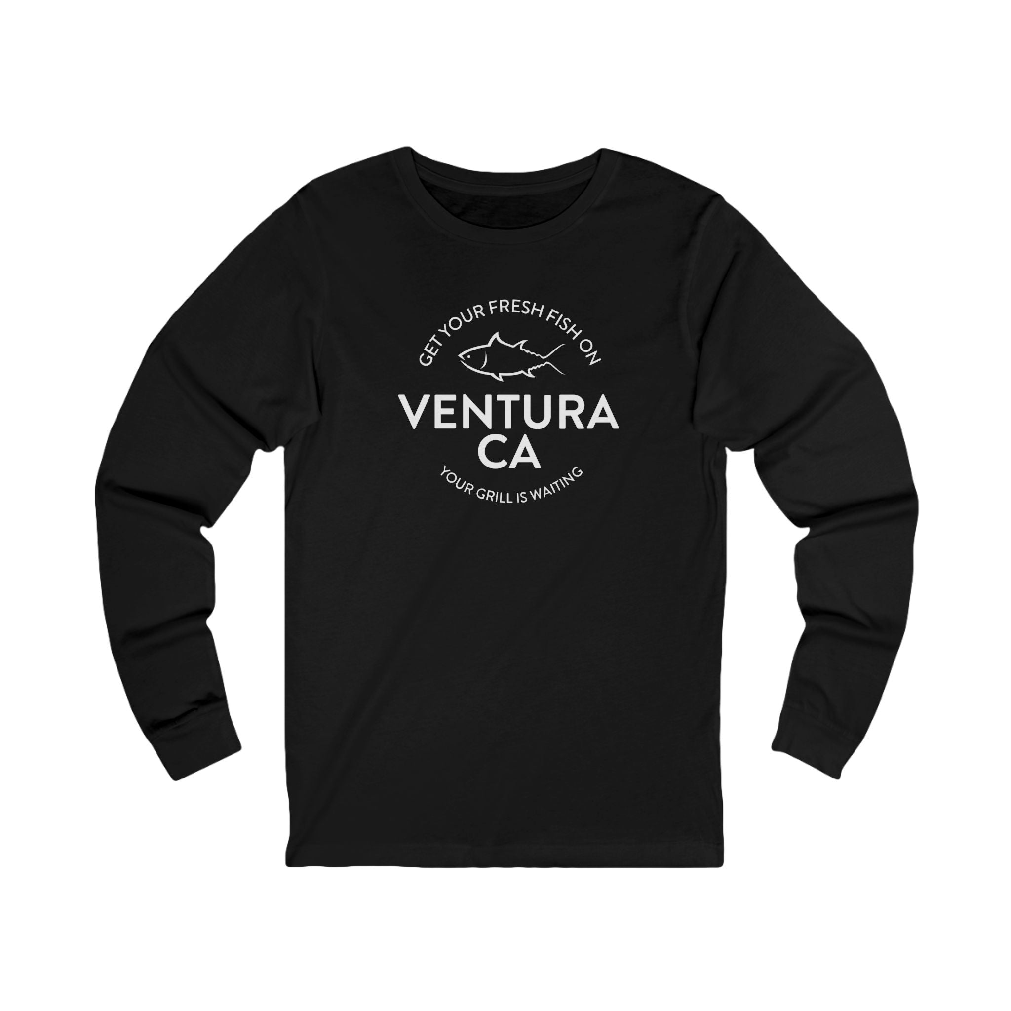 Long Sleeve Tee - Fresh Fish on Ventura Grill Waiting Design