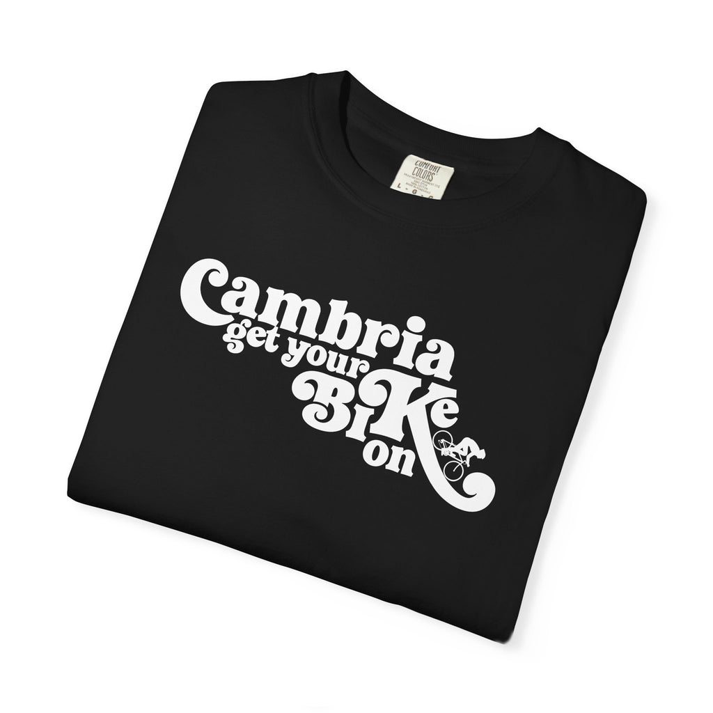 Modern Retro Cambria Biker's Garment-Dyed T-Shirt | Casual Outdoor Wear, Travel Tee, Gift for Bikers, Unisex Apparel, Eco-Friendly Style