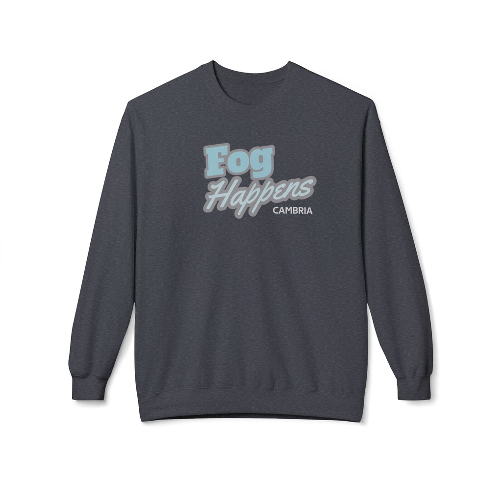 Fog Happens Crewneck Sweatshirt - Cambria Coastal Graphic Pullover