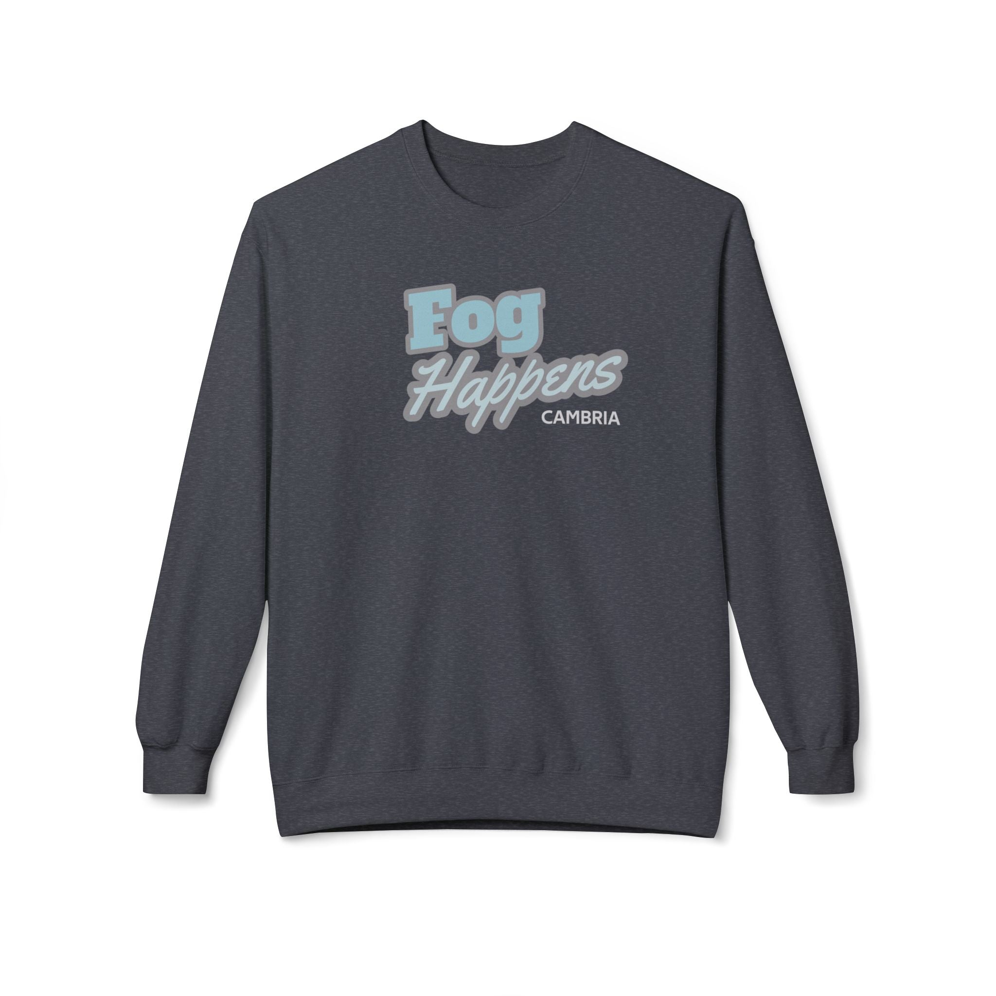 Fog Happens Crewneck Sweatshirt - Cambria Coastal Graphic Pullover