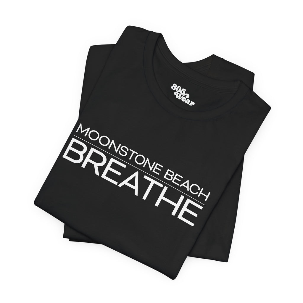 Moonstone Beach Breathe Tee, Ocean Lover Shirt, Coastal Vibes T-Shirt, Relaxation Top, Beach Vacation Apparel, Summer Graphic Tee