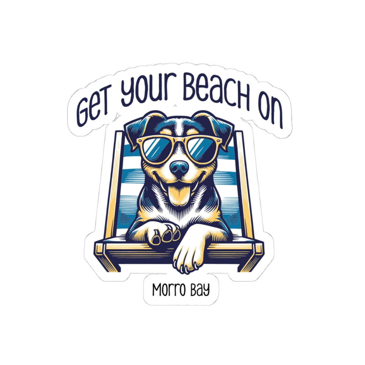 Beach Vibe Dog Stickers, Get Your Beach On, Summer Decor, Laptop, Car, Dog Lover Gift, Outdoors, Fun Travel Accessories