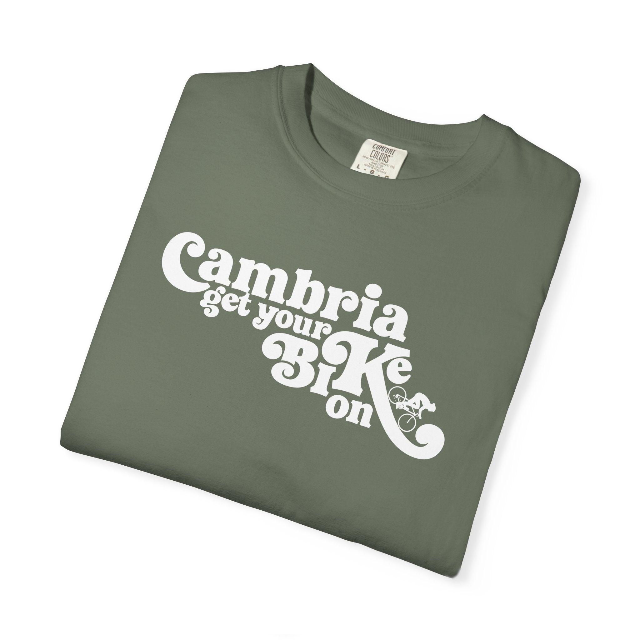 Modern Retro Cambria Biker's Garment-Dyed T-Shirt | Casual Outdoor Wear, Travel Tee, Gift for Bikers, Unisex Apparel, Eco-Friendly Style