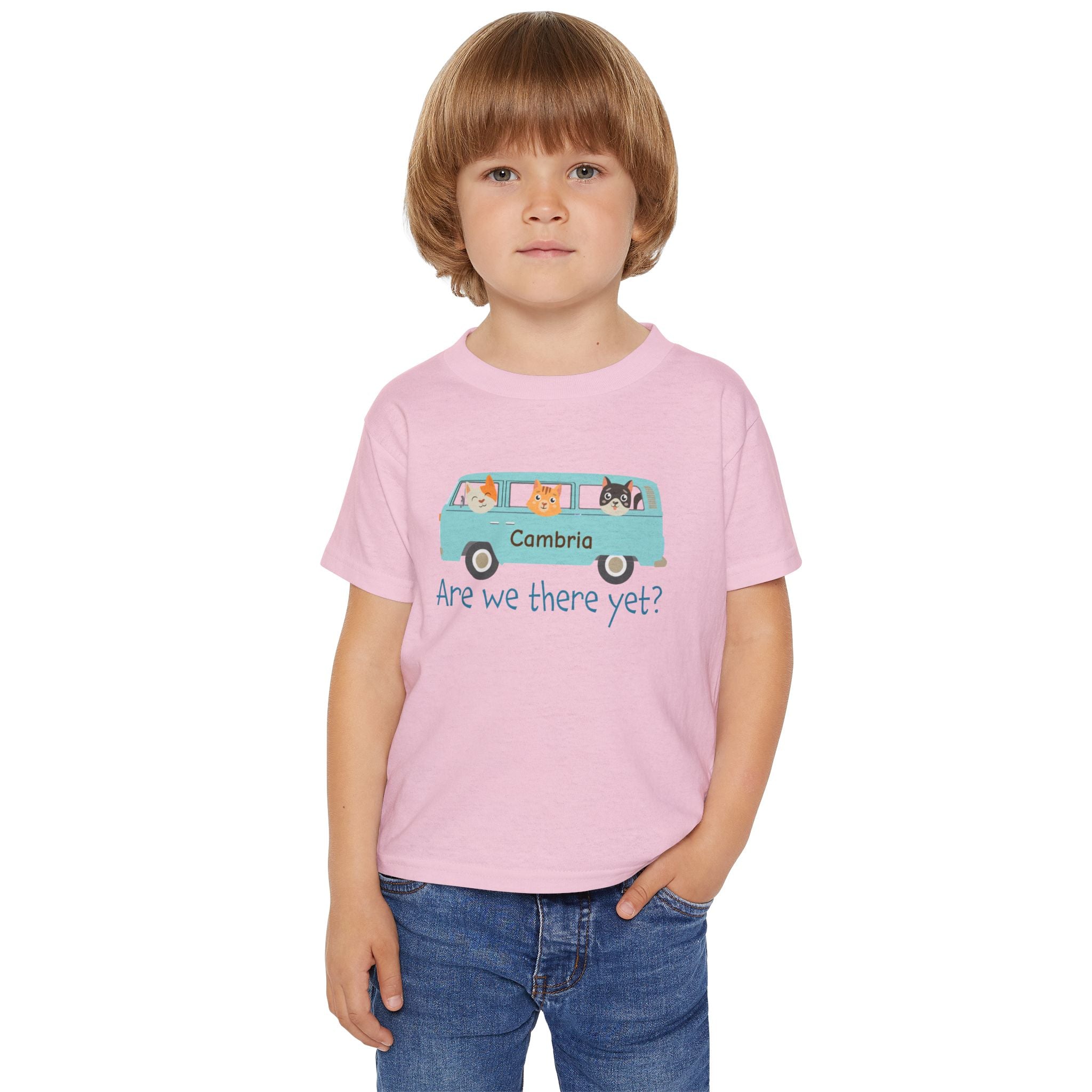 Toddler T-shirt, Bus with kittens on way to Cambria, Kid's Tee, Cat Lover, Cute Children's Shirt, Animal Print Top