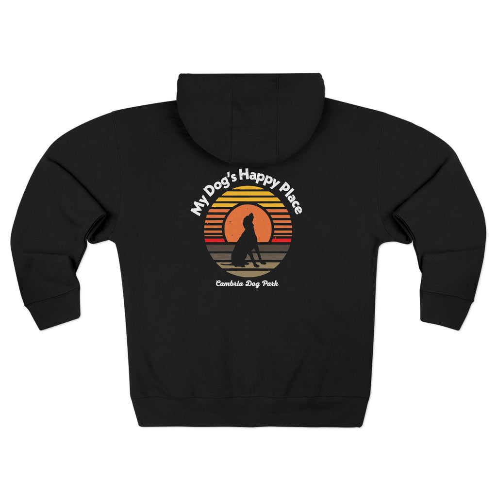 Cambria Hoodie — "My Dog’s Happy Place" Vintage Sunset Zip-Up