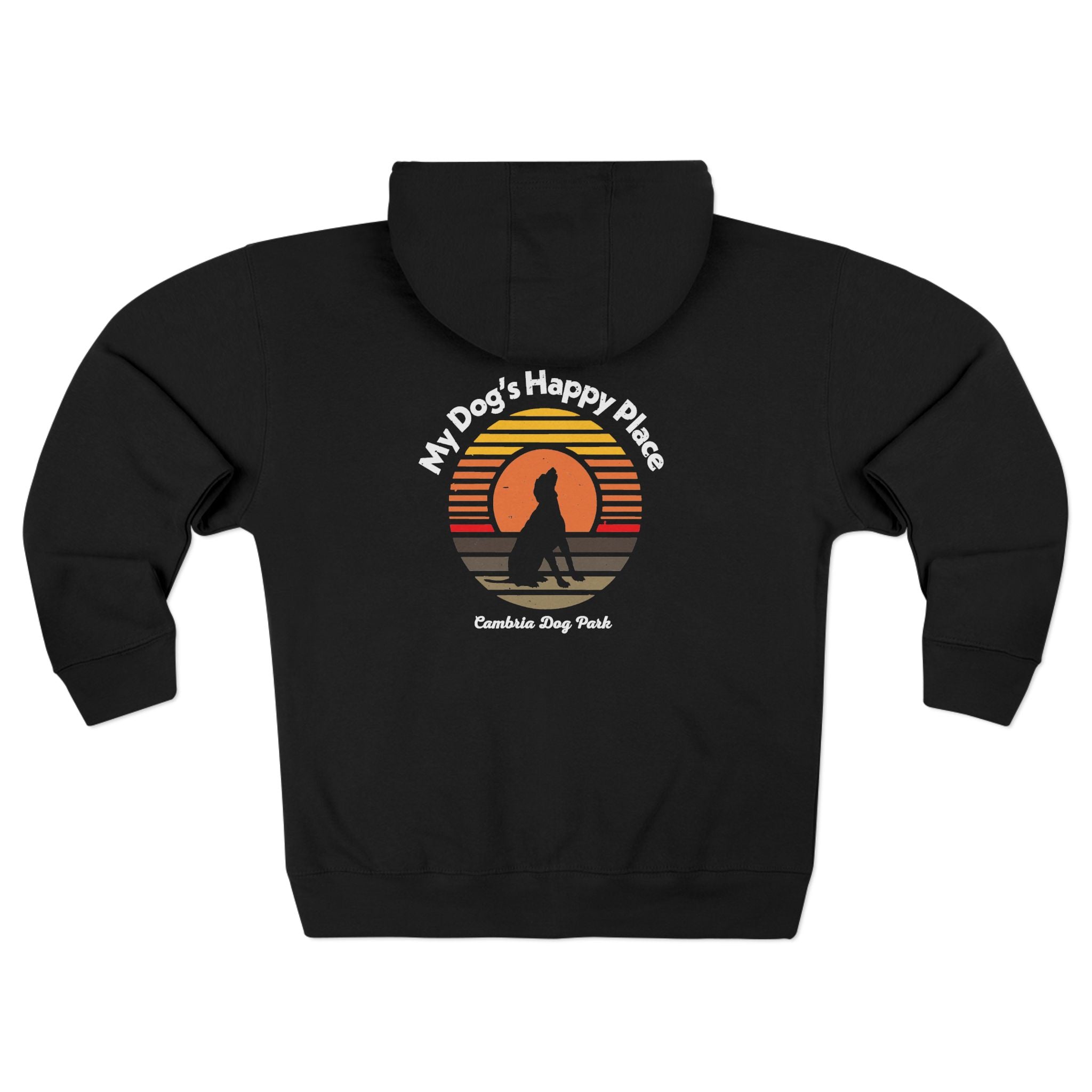 Cambria Hoodie — "My Dog’s Happy Place" Vintage Sunset Zip-Up