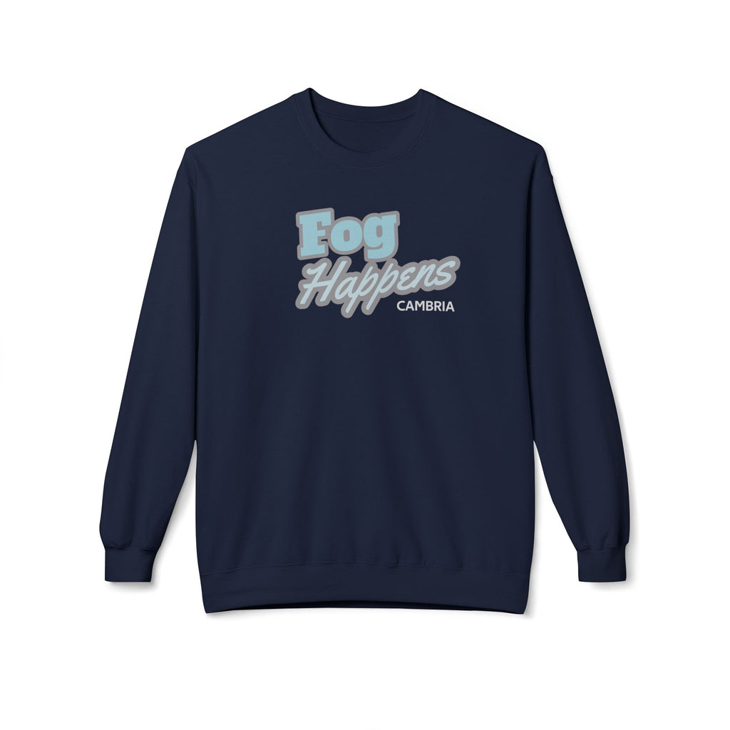 Fog Happens Crewneck Sweatshirt - Cambria Coastal Graphic Pullover