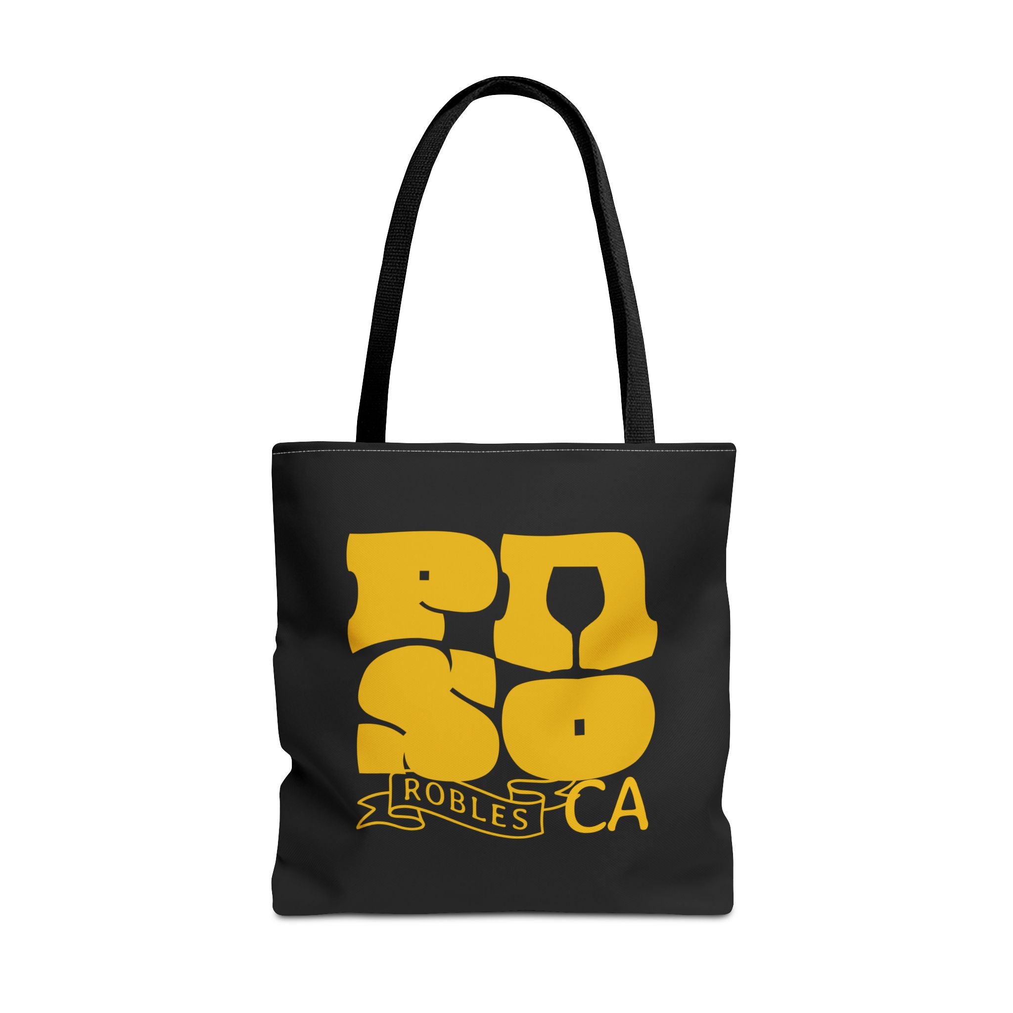 Paso Robles CA Retro Tote Bag - Vintage Yellow Logo AOP Canvas Tote