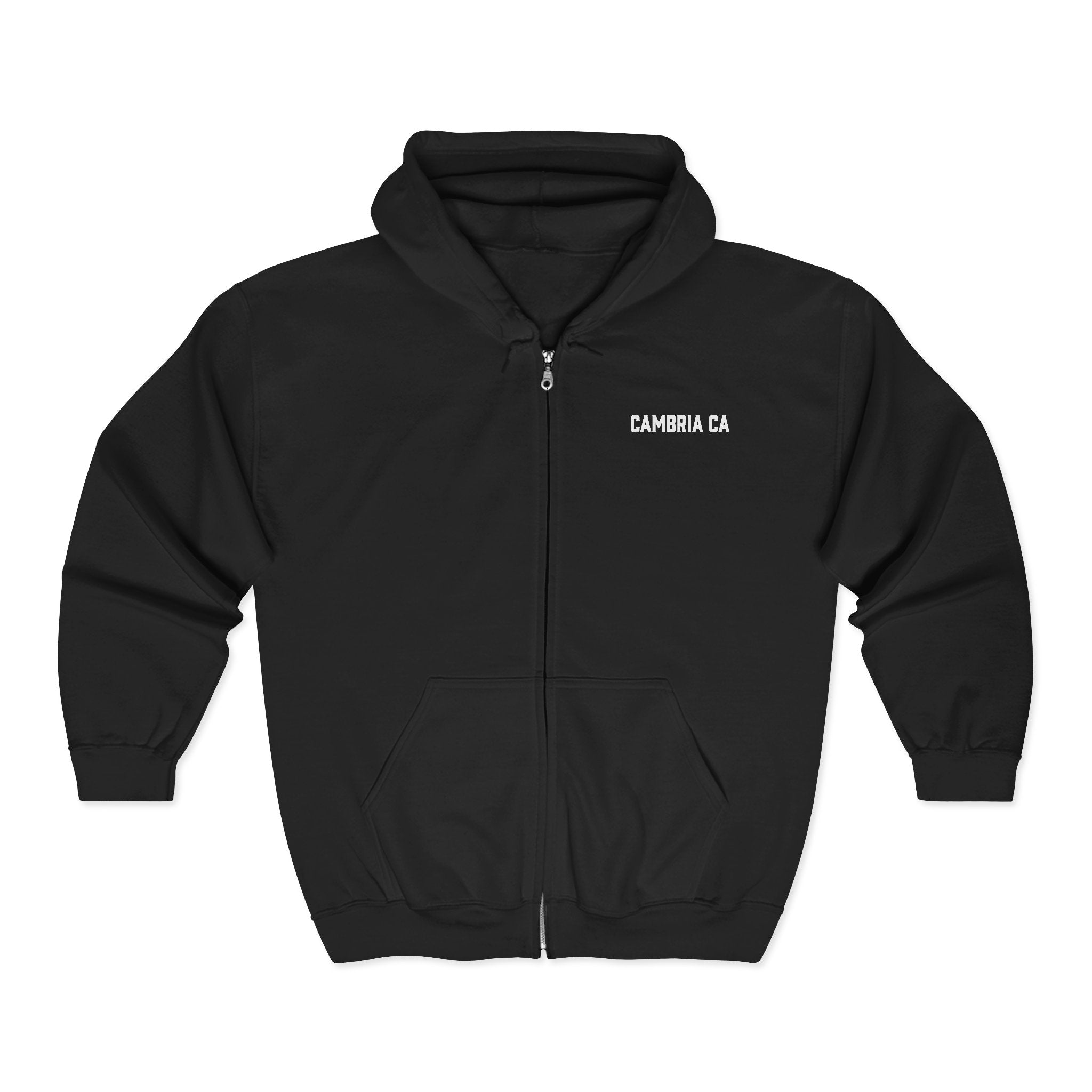 Cambria Dog Park Zip Hoodie — Scenic Coastal Mountain Pet Lover Sweatshirt