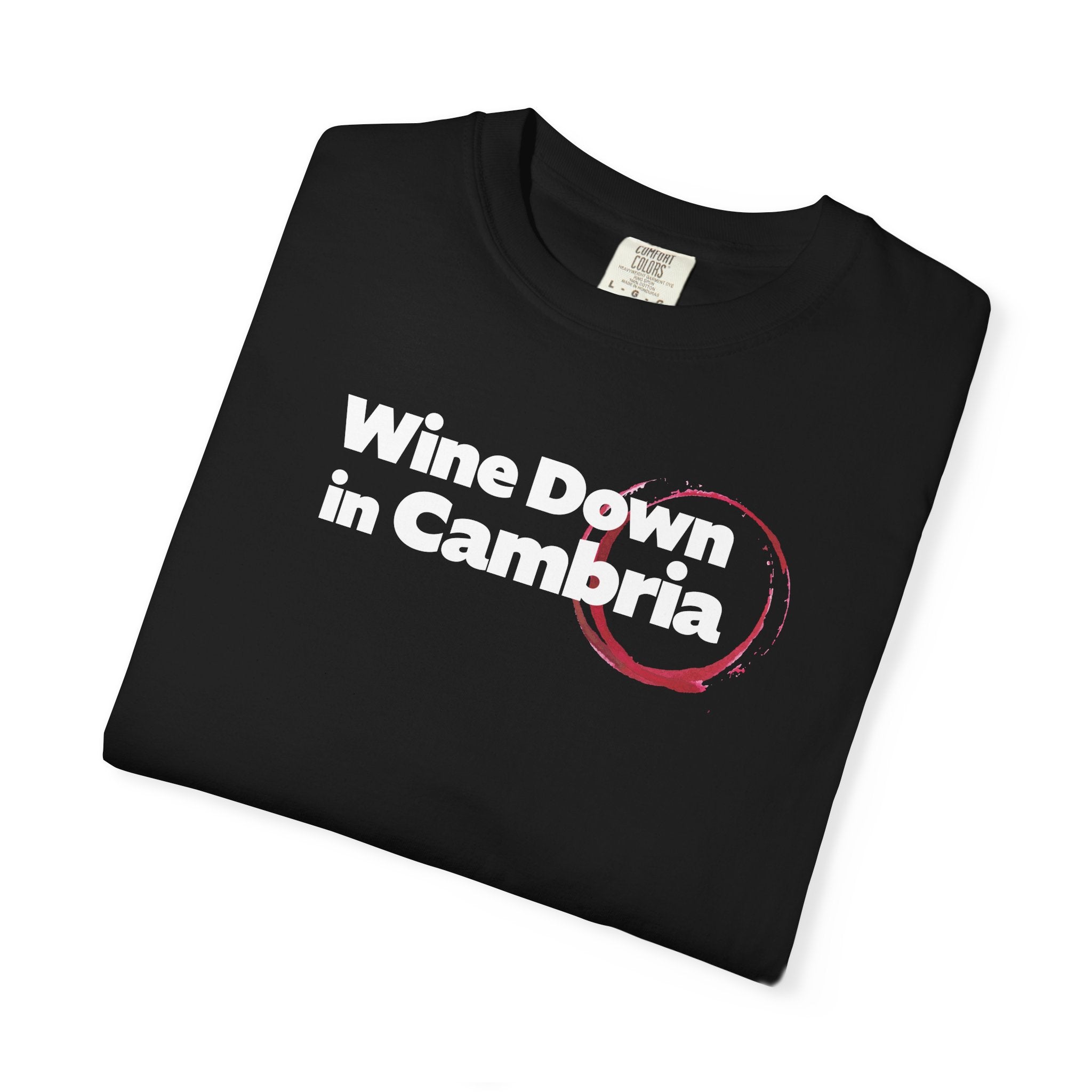 Wine Down in Cambria Wine Lover Tee, Relaxing Gift, Casual Wear, Birthday, Gatherings, Summer Fun
