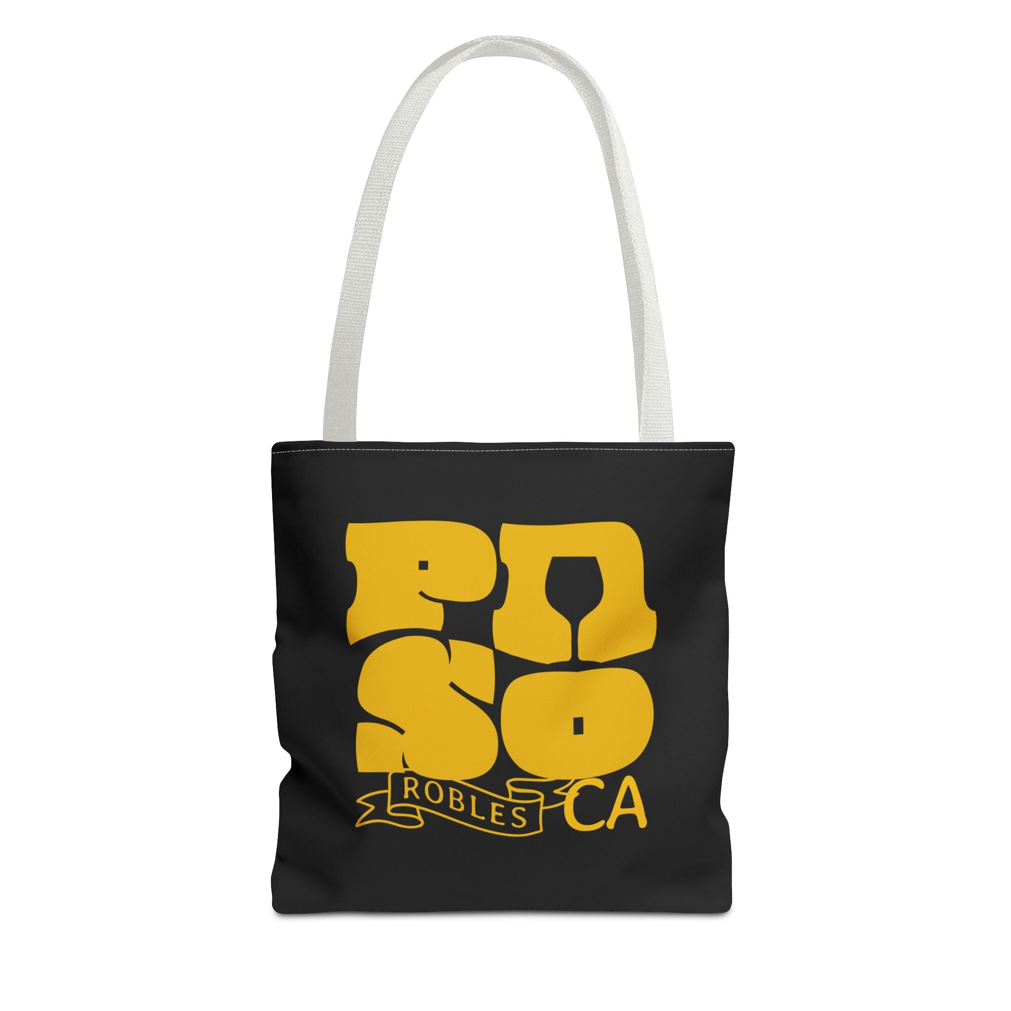 Paso Robles CA Retro Tote Bag - Vintage Yellow Logo AOP Canvas Tote