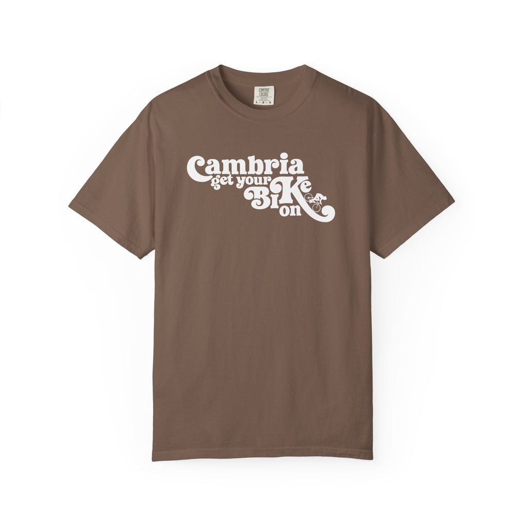 Modern Retro Cambria Biker's Garment-Dyed T-Shirt | Casual Outdoor Wear, Travel Tee, Gift for Bikers, Unisex Apparel, Eco-Friendly Style