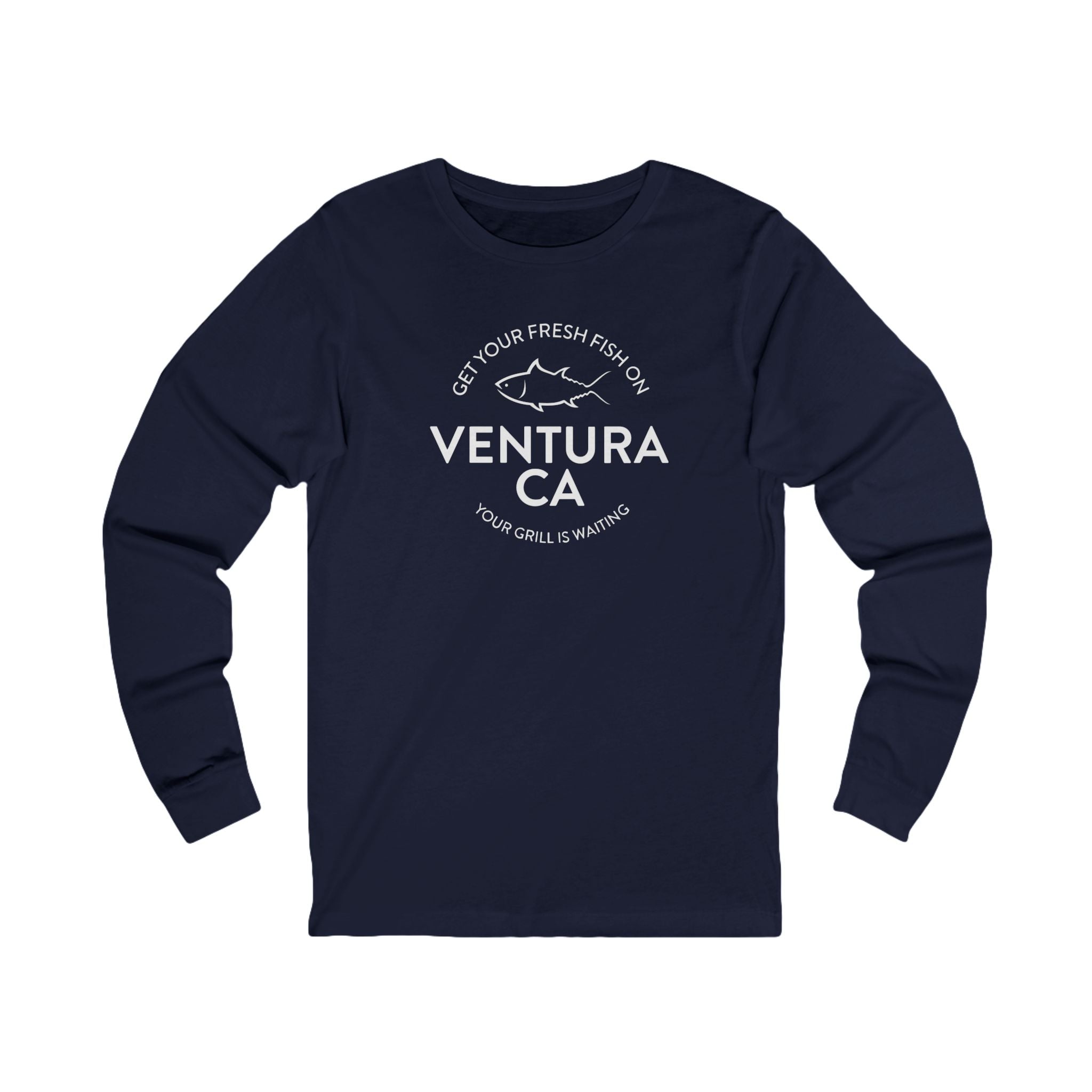 Long Sleeve Tee - Fresh Fish on Ventura Grill Waiting Design
