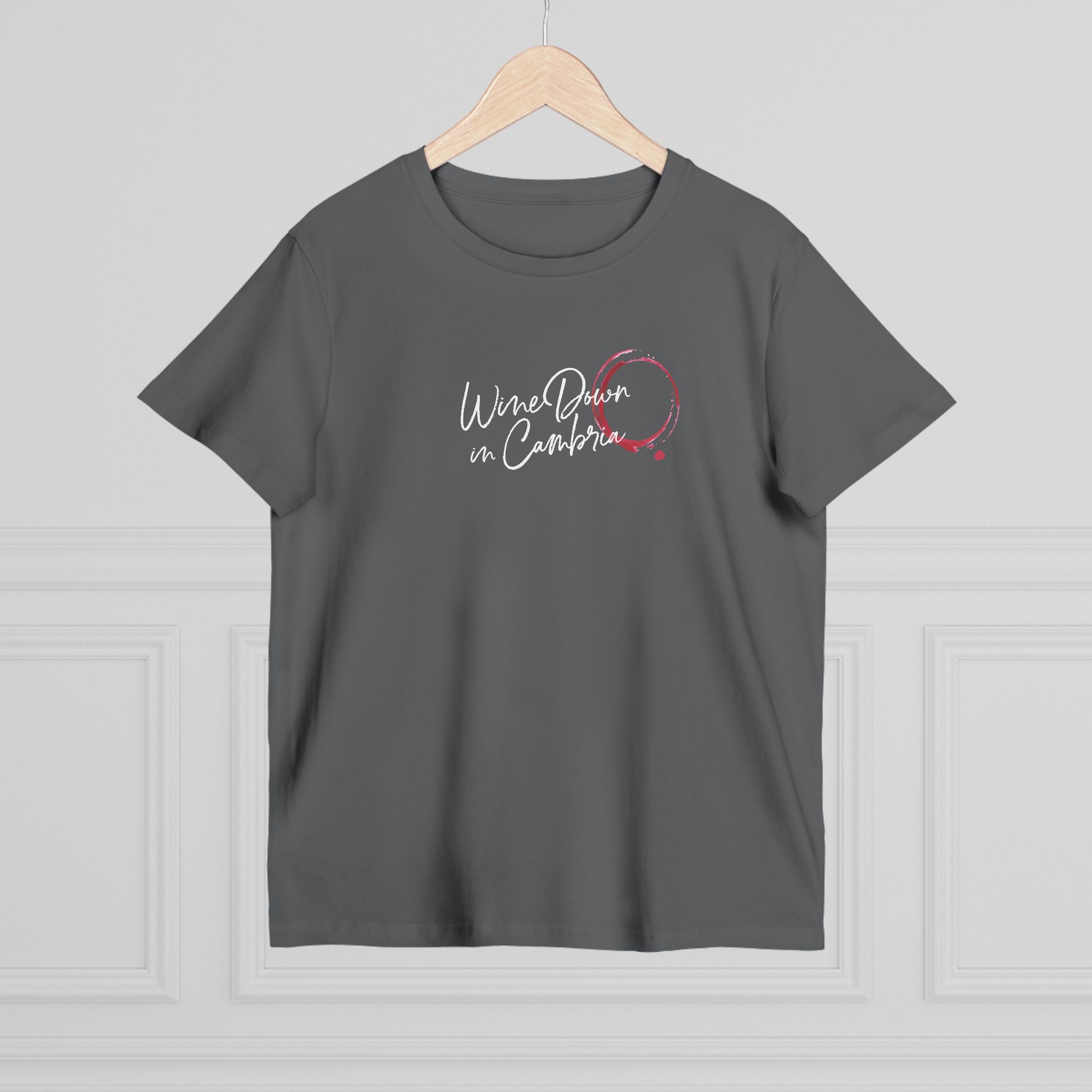 Wine Down in Cambria Tee, Women T-Shirt, Wine Lover Gifts, Summer Outing Top, Relaxed Fit Graphic Tee