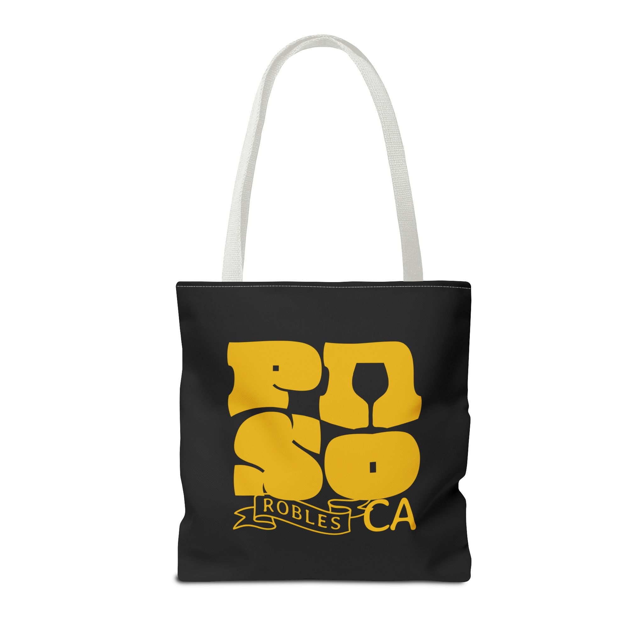 Paso Robles CA Retro Tote Bag - Vintage Yellow Logo AOP Canvas Tote