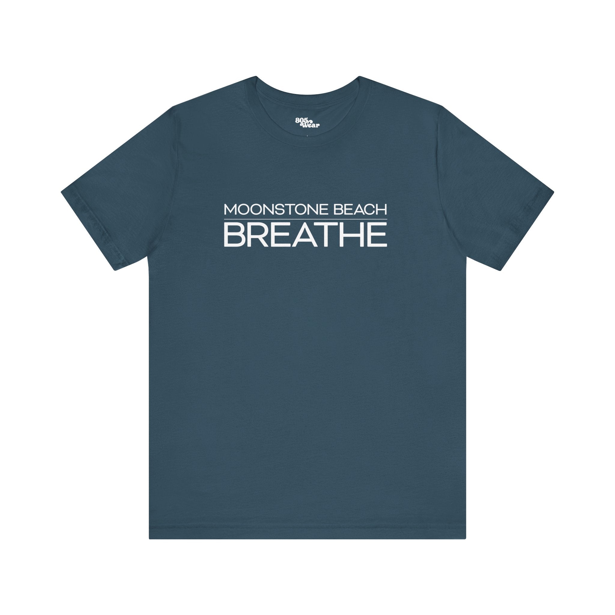 Moonstone Beach Breathe Tee, Ocean Lover Shirt, Coastal Vibes T-Shirt, Relaxation Top, Beach Vacation Apparel, Summer Graphic Tee