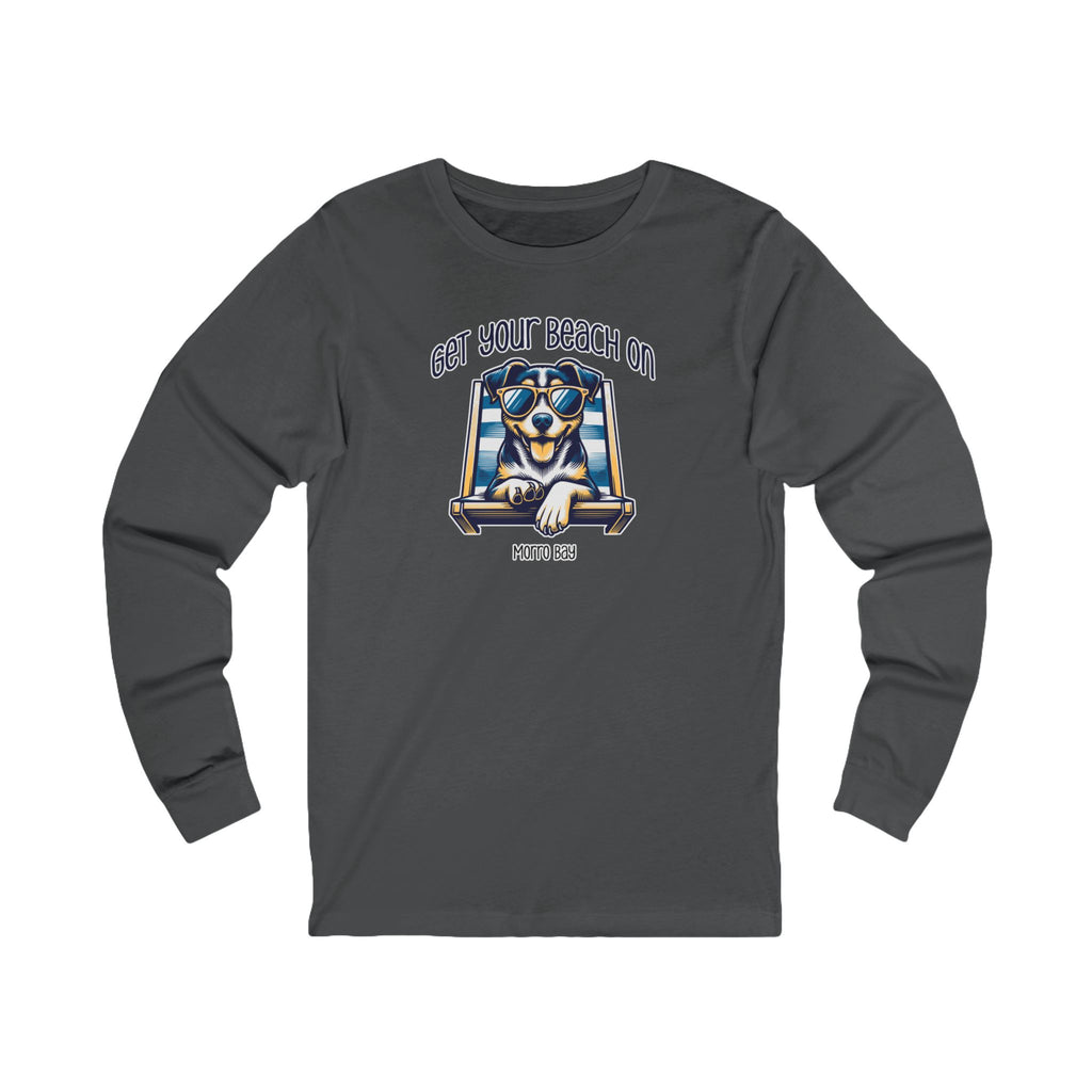 Jersey Long Sleeve Tee - Morro Bay Beach Dog Design