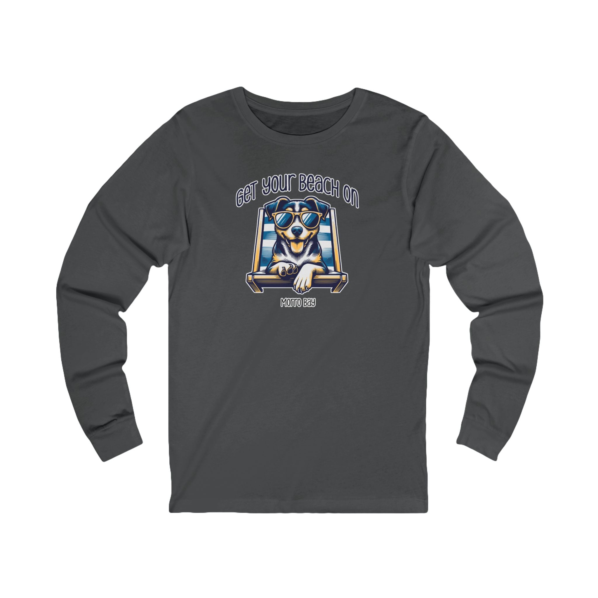 Jersey Long Sleeve Tee - Morro Bay Beach Dog Design
