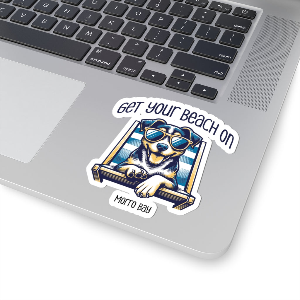 Beach Vibe Dog Stickers, Get Your Beach On, Summer Decor, Laptop, Car, Dog Lover Gift, Outdoors, Fun Travel Accessories