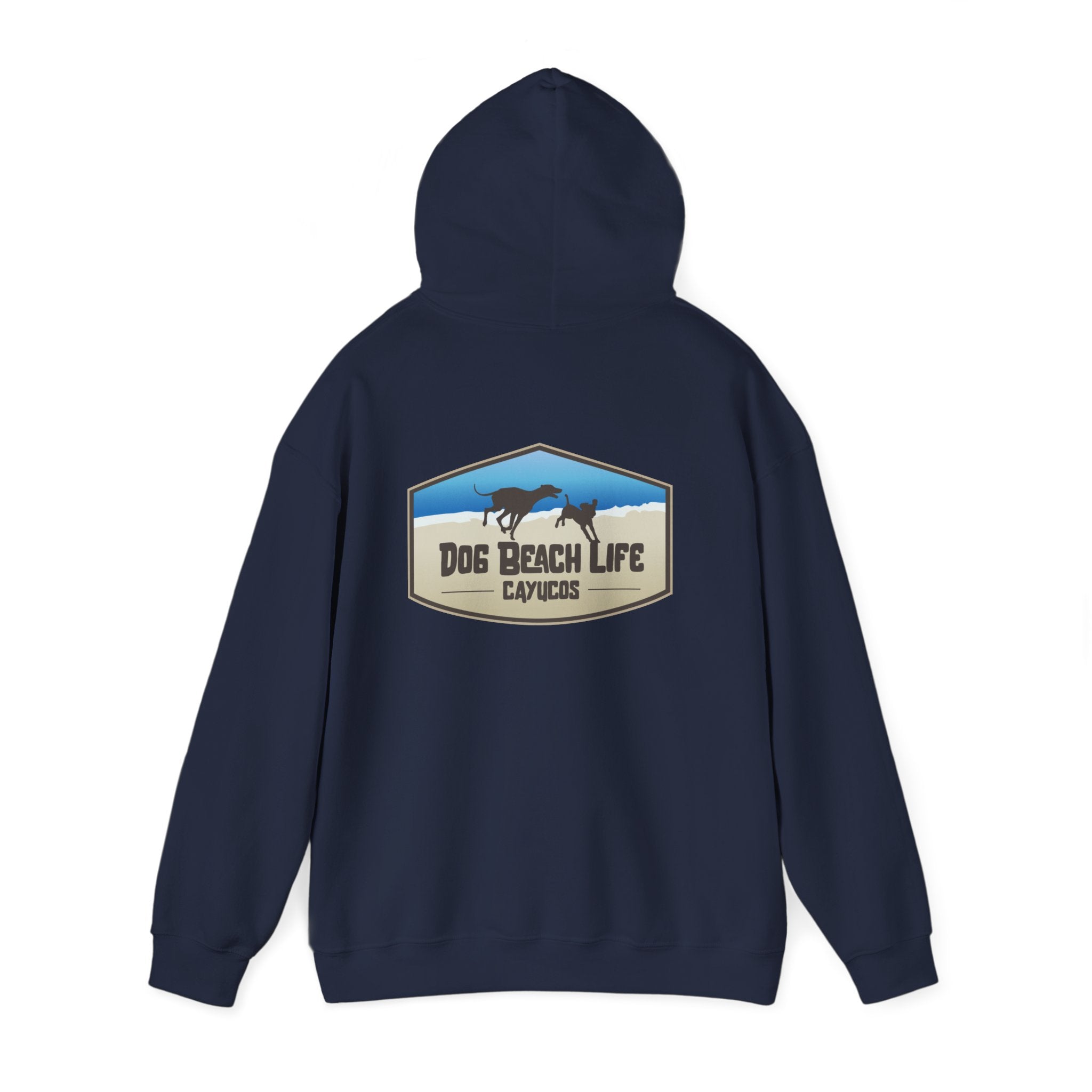 Dog Beach Life Cayucos, CA Unisex Hoodie, Cozy Sweatshirt for Beach Lovers, Perfect Gift for Surfers, Summer Relaxation, Ocean Adventure