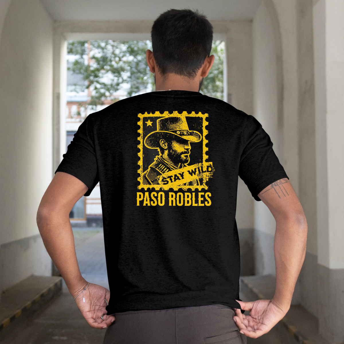 T-Shirt Cowboy Stay Wild Paso Robles Unisex Cotton Crew Tee