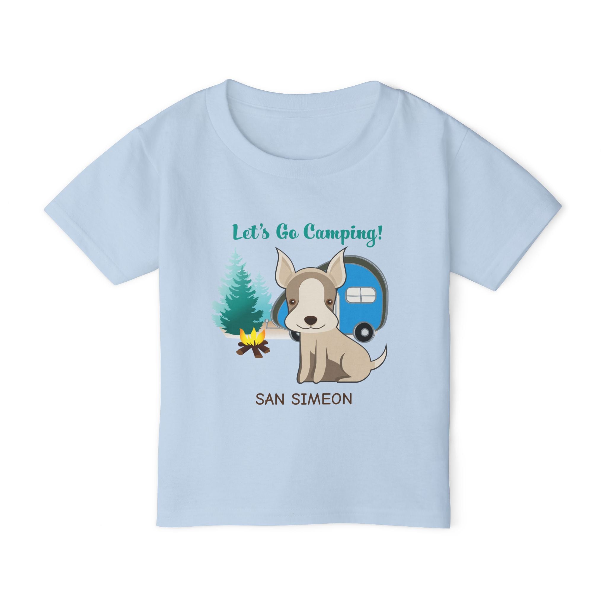 Toddler Camping T-Shirt | Lets Go Camping Design San Simeon | Kids Outdoor Adventure Tee, Birthday Gift, Nature Lover Apparel