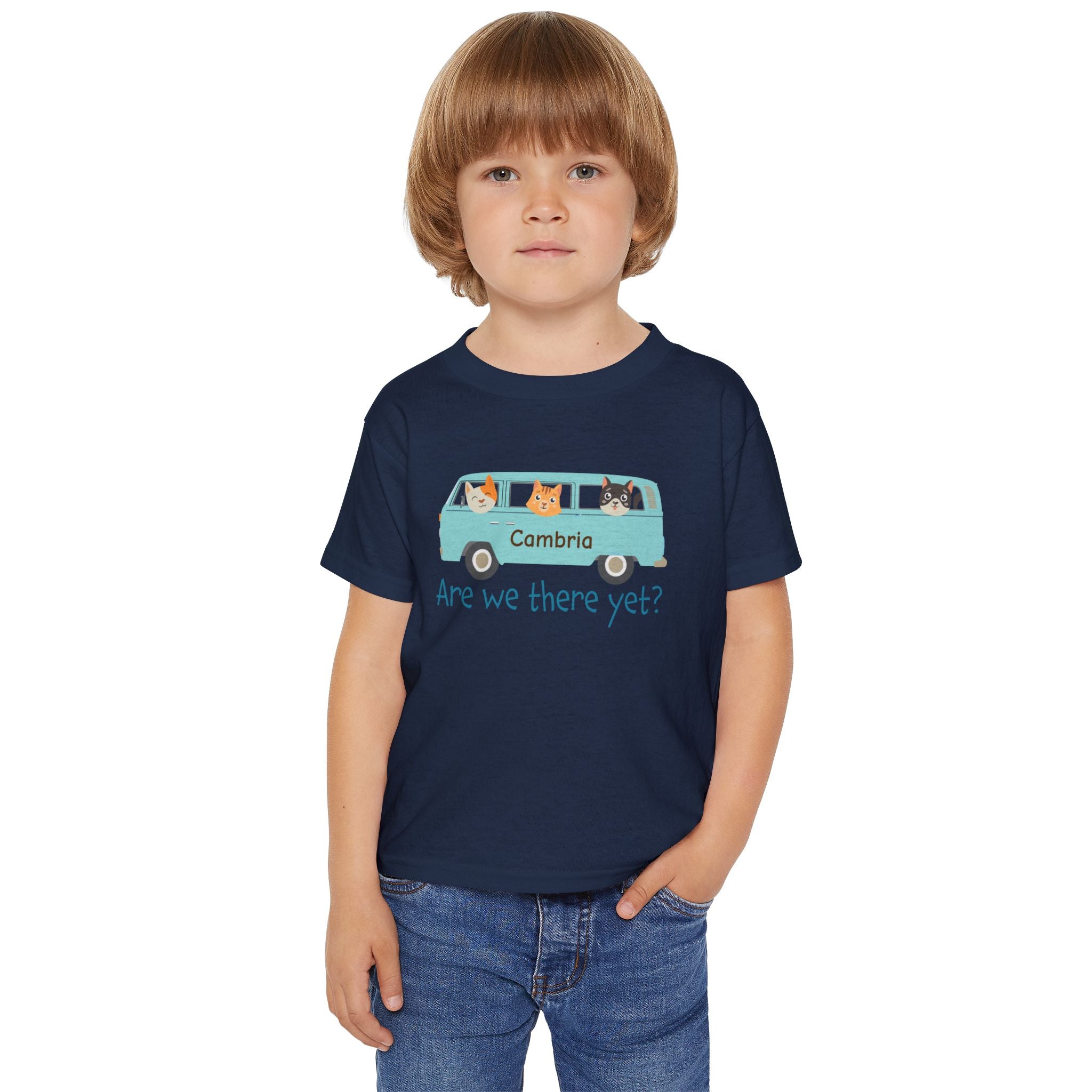 Toddler T-shirt, Bus with kittens on way to Cambria, Kid's Tee, Cat Lover, Cute Children's Shirt, Animal Print Top