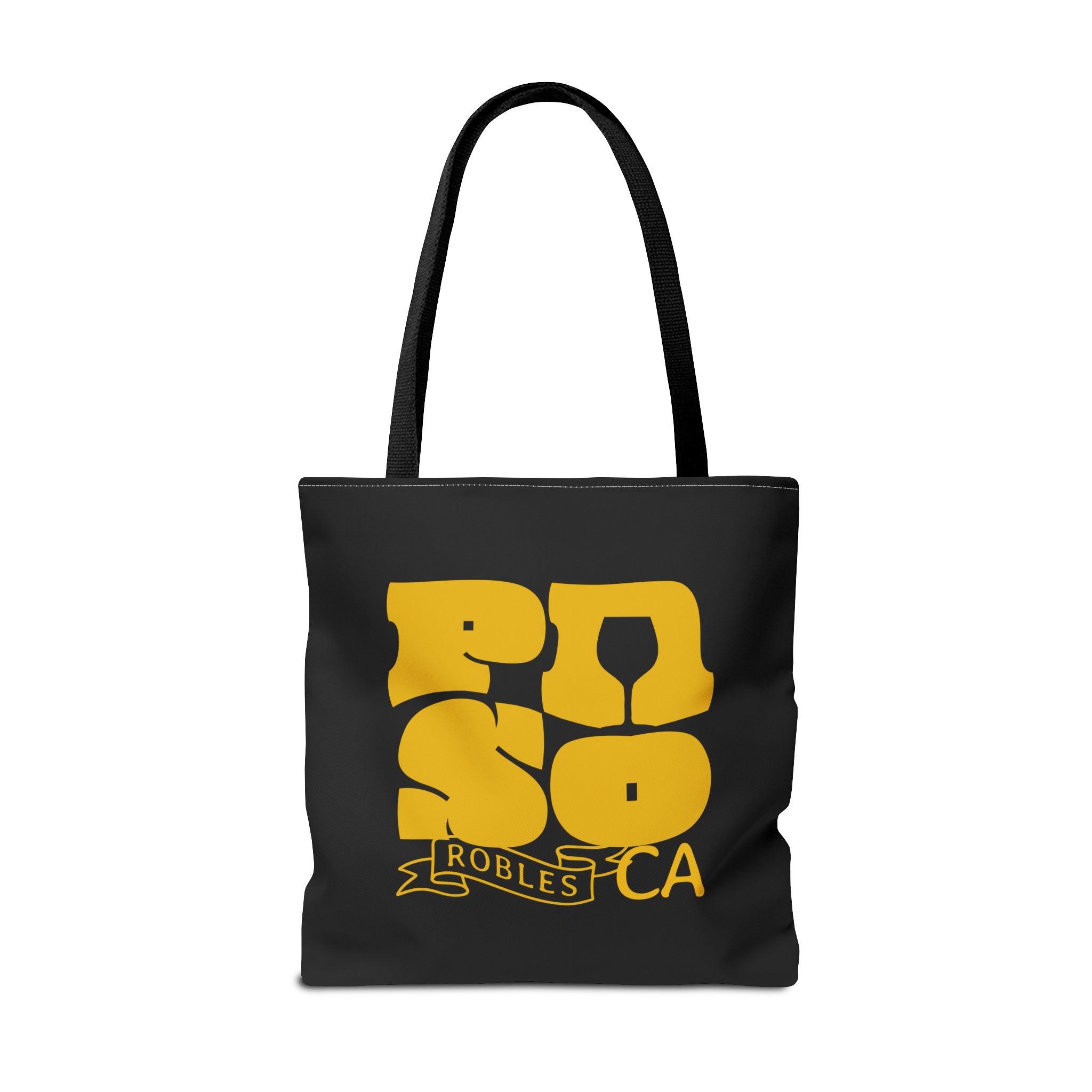 Paso Robles CA Retro Tote Bag - Vintage Yellow Logo AOP Canvas Tote