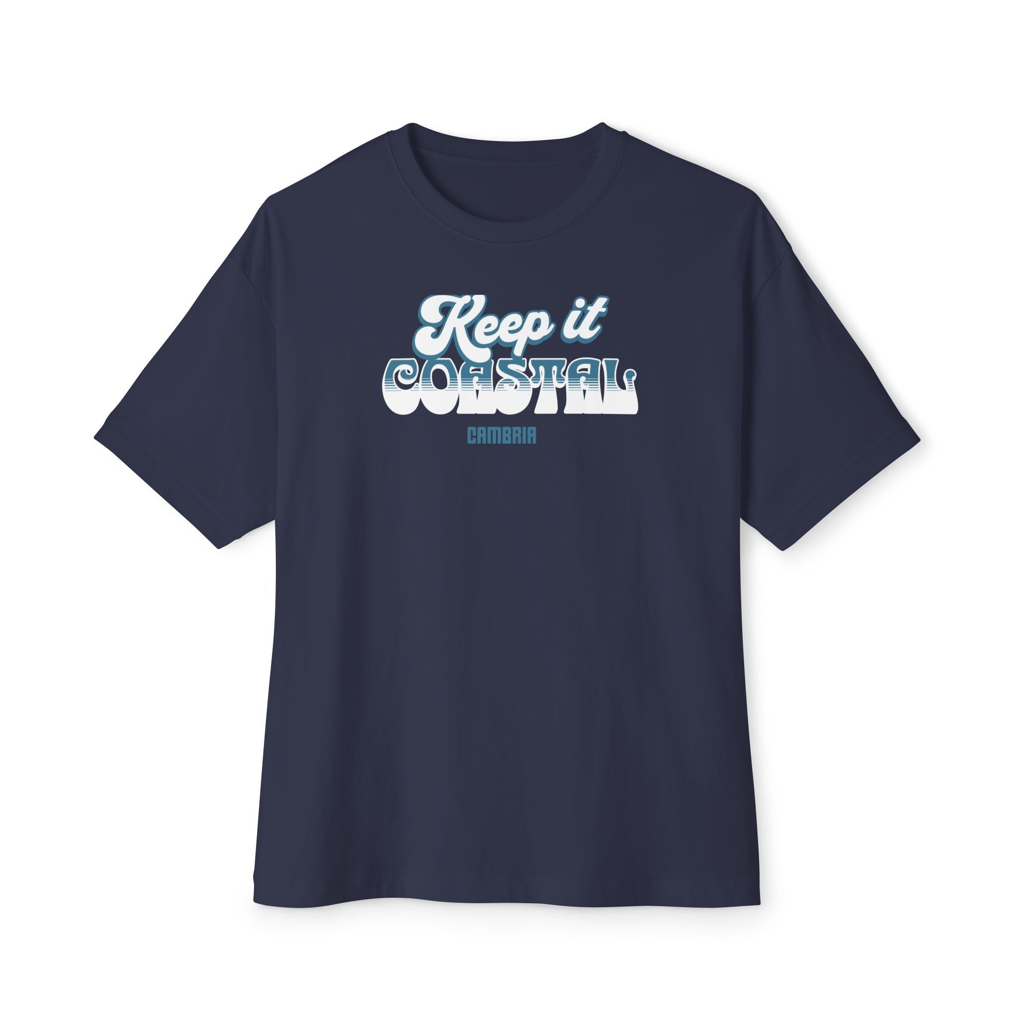 Retro 'Keep It Coastal' Tee — Vintage Coastal Vibes Oversized Boxy T-Shirt