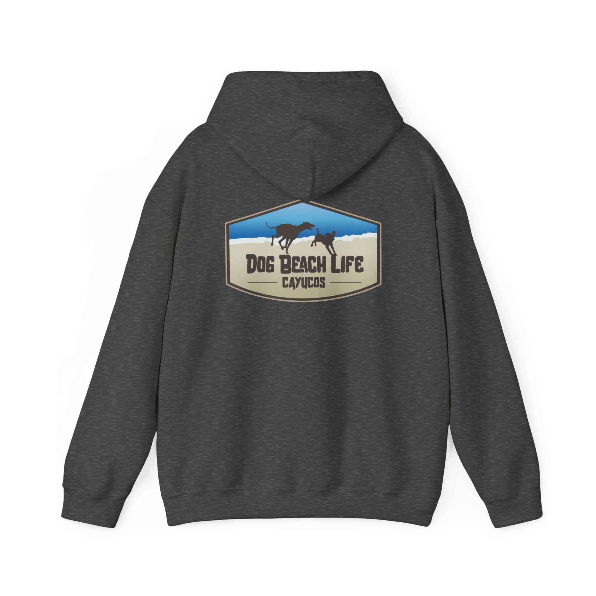 Dog Beach Life Cayucos, CA Unisex Hoodie, Cozy Sweatshirt for Beach Lovers, Perfect Gift for Surfers, Summer Relaxation, Ocean Adventure