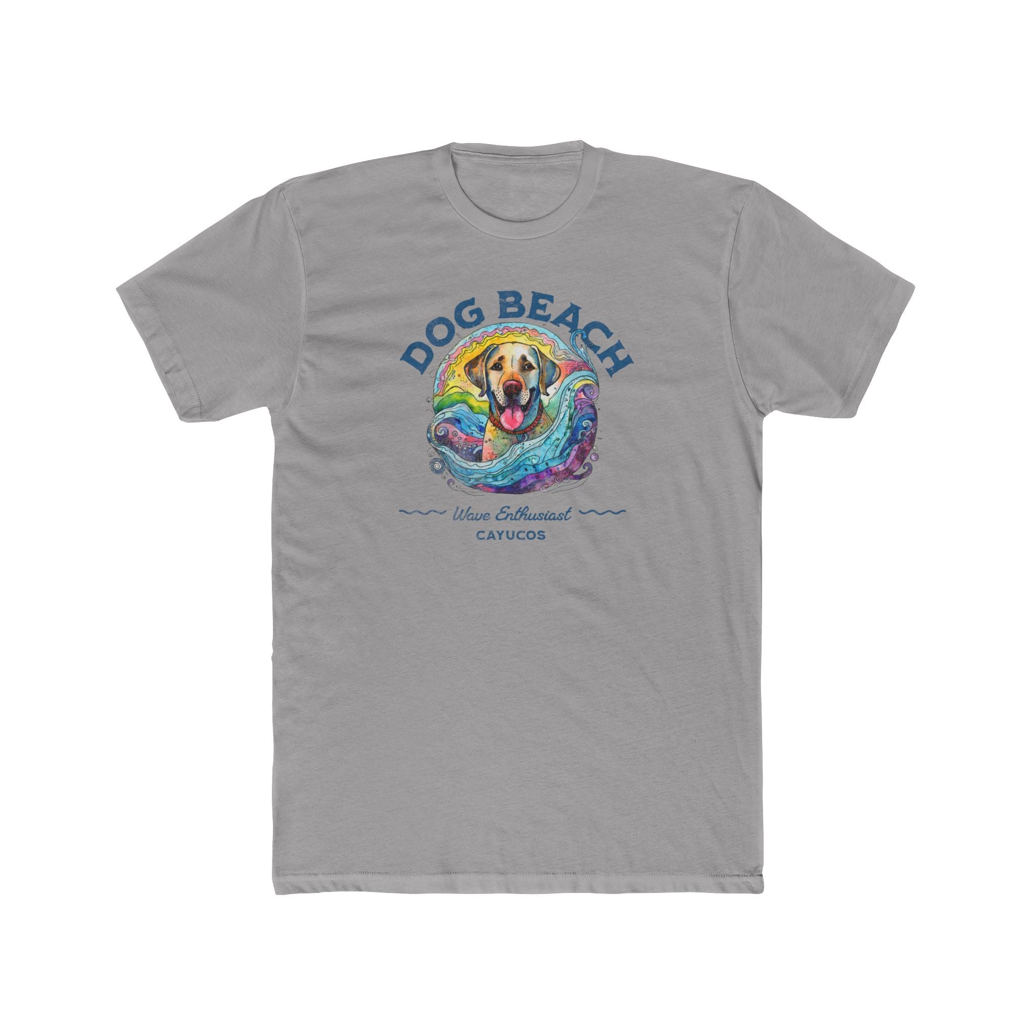 Cayucos Surf Cotton Tee - Dogs love the Surf Design