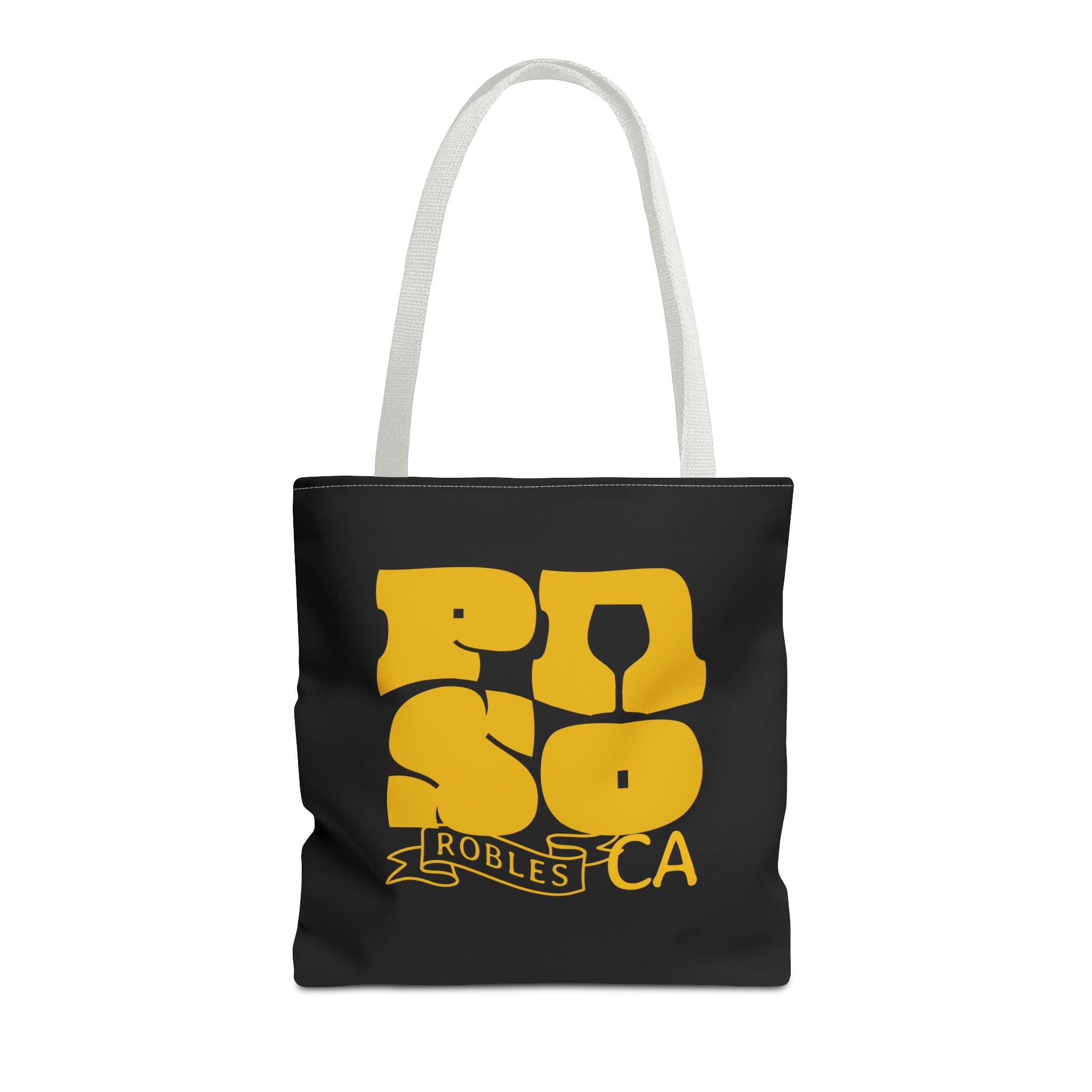 Paso Robles CA Retro Tote Bag - Vintage Yellow Logo AOP Canvas Tote