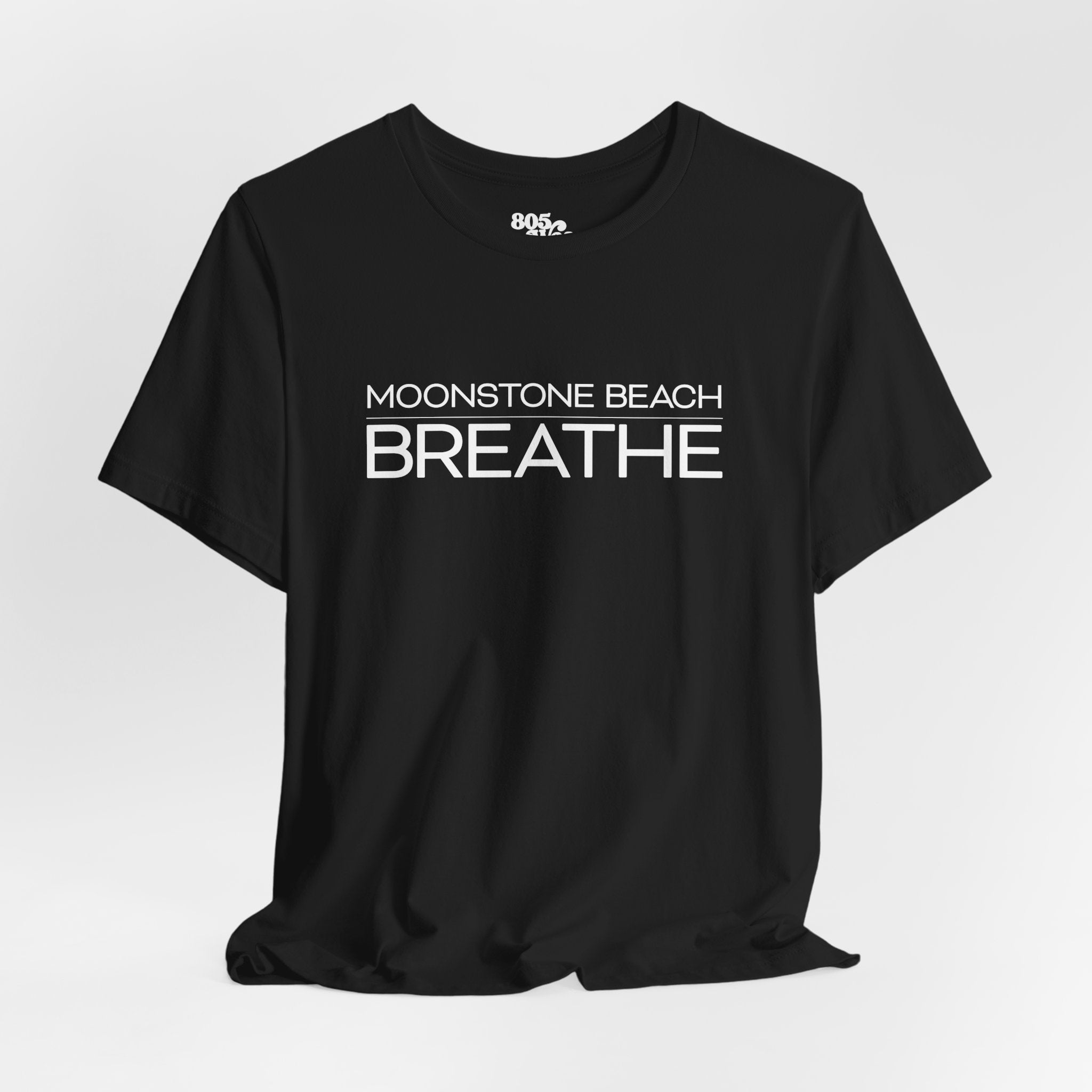 Moonstone Beach Breathe Tee, Ocean Lover Shirt, Coastal Vibes T-Shirt, Relaxation Top, Beach Vacation Apparel, Summer Graphic Tee
