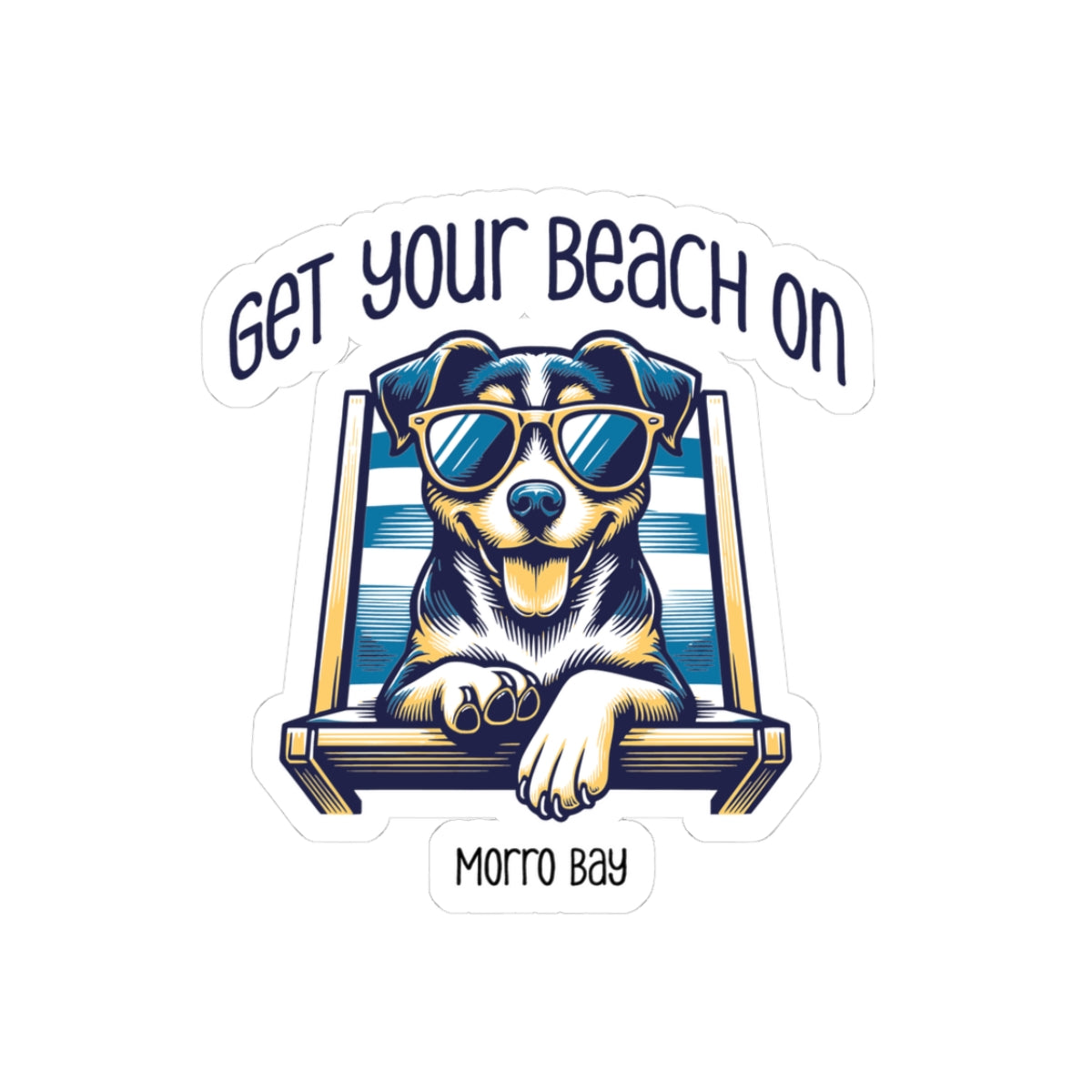 Beach Vibe Dog Stickers, Get Your Beach On, Summer Decor, Laptop, Car, Dog Lover Gift, Outdoors, Fun Travel Accessories