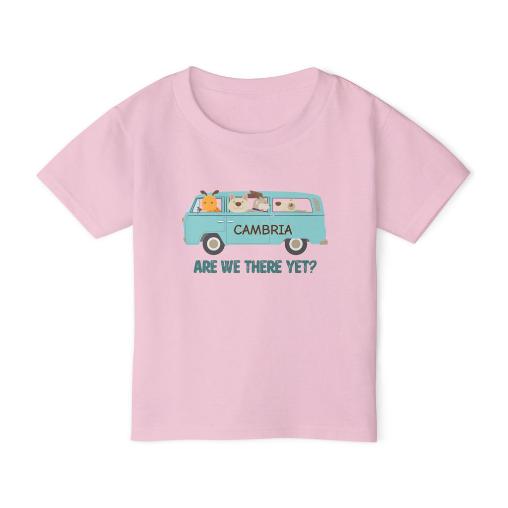 Toddler T-shirt, Cute Dogs in a Bus on the Way to Cambria, Dog Lover Tee, Kids Animal Graphic Shirt, Puppy Print Top, Fun Pet Design Apparel