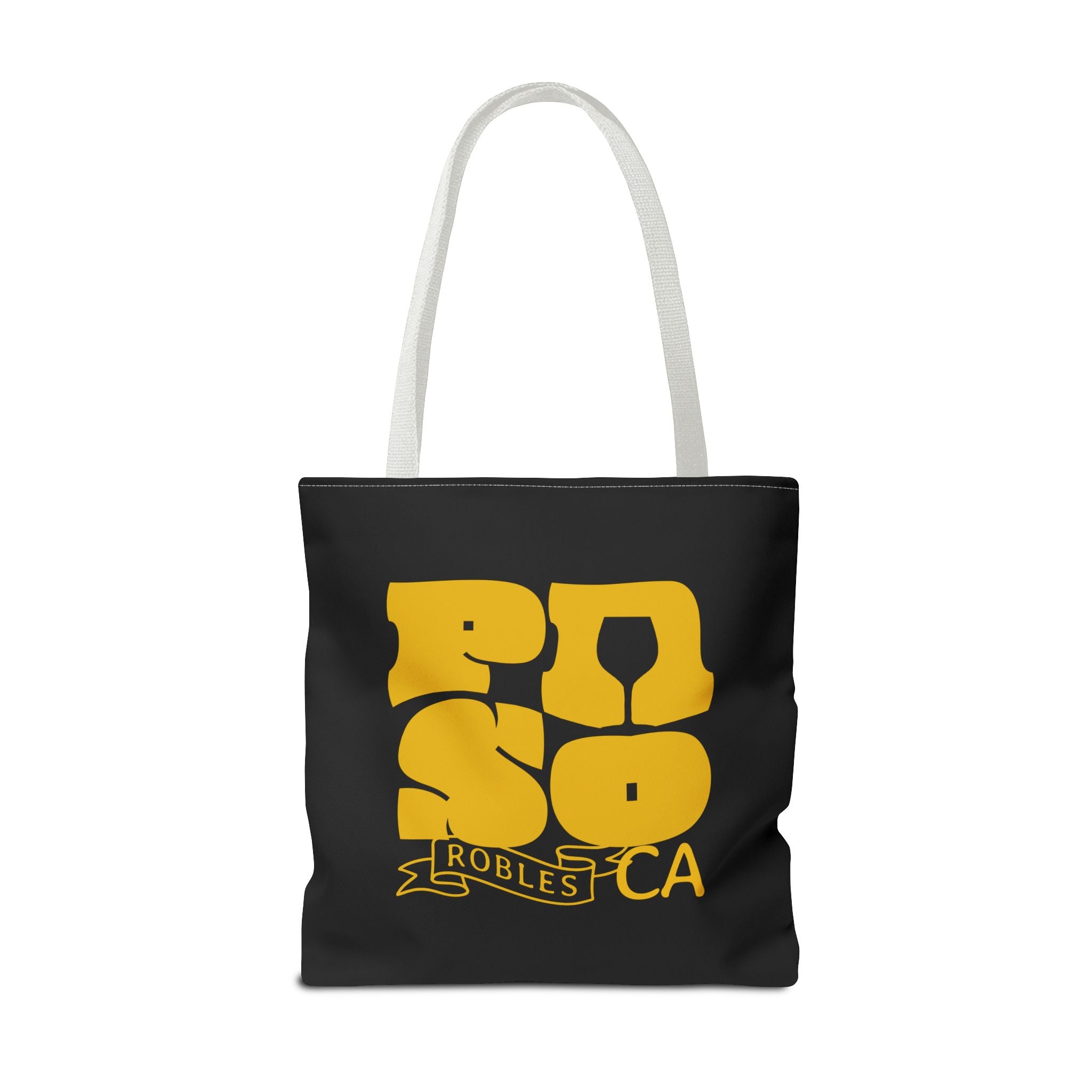 Paso Robles CA Retro Tote Bag - Vintage Yellow Logo AOP Canvas Tote