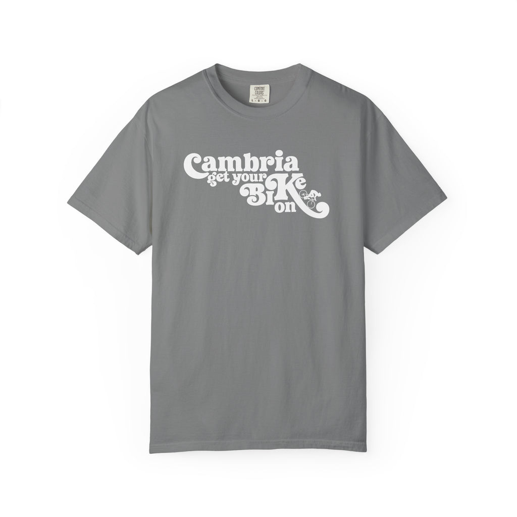 Modern Retro Cambria Biker's Garment-Dyed T-Shirt | Casual Outdoor Wear, Travel Tee, Gift for Bikers, Unisex Apparel, Eco-Friendly Style