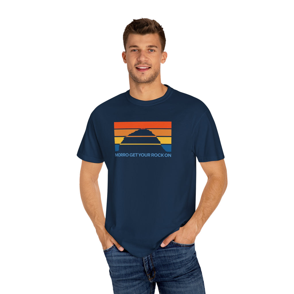 Morro Bay Rock Garment-Dyed T-Shirt | Casual Outdoor Wear, Travel Tee, Unisex Apparel, Eco-Friendly Style