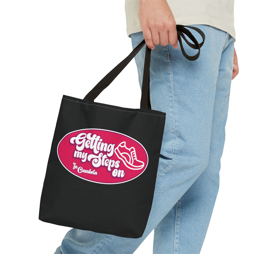 Getting My Steps On Tote Bag, Perfect Gym Bag, Fitness Tote, Walking Enthusiast Gift, Motivational Carryall