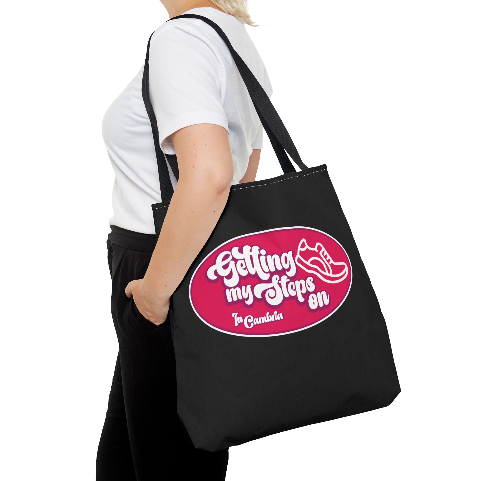 Getting My Steps On Tote Bag, Perfect Gym Bag, Fitness Tote, Walking Enthusiast Gift, Motivational Carryall